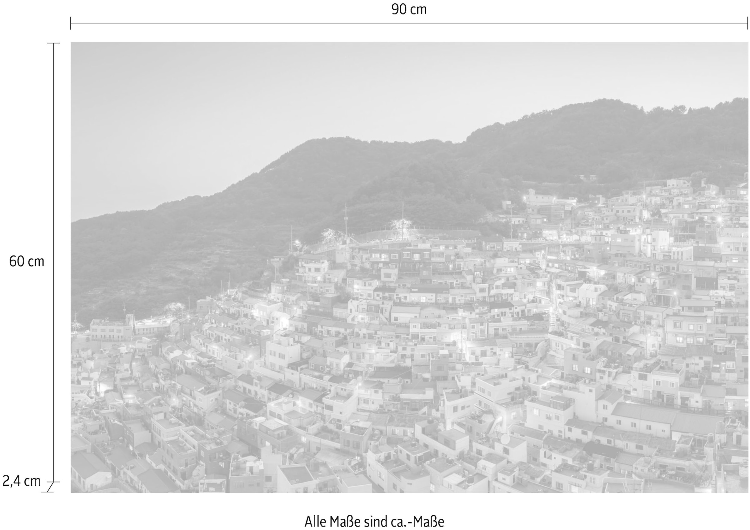 queence Acrylglasbild »Stadt« Bäume | Gebäude | Skyline | Städte Fine Art-Print in Galeriequalität