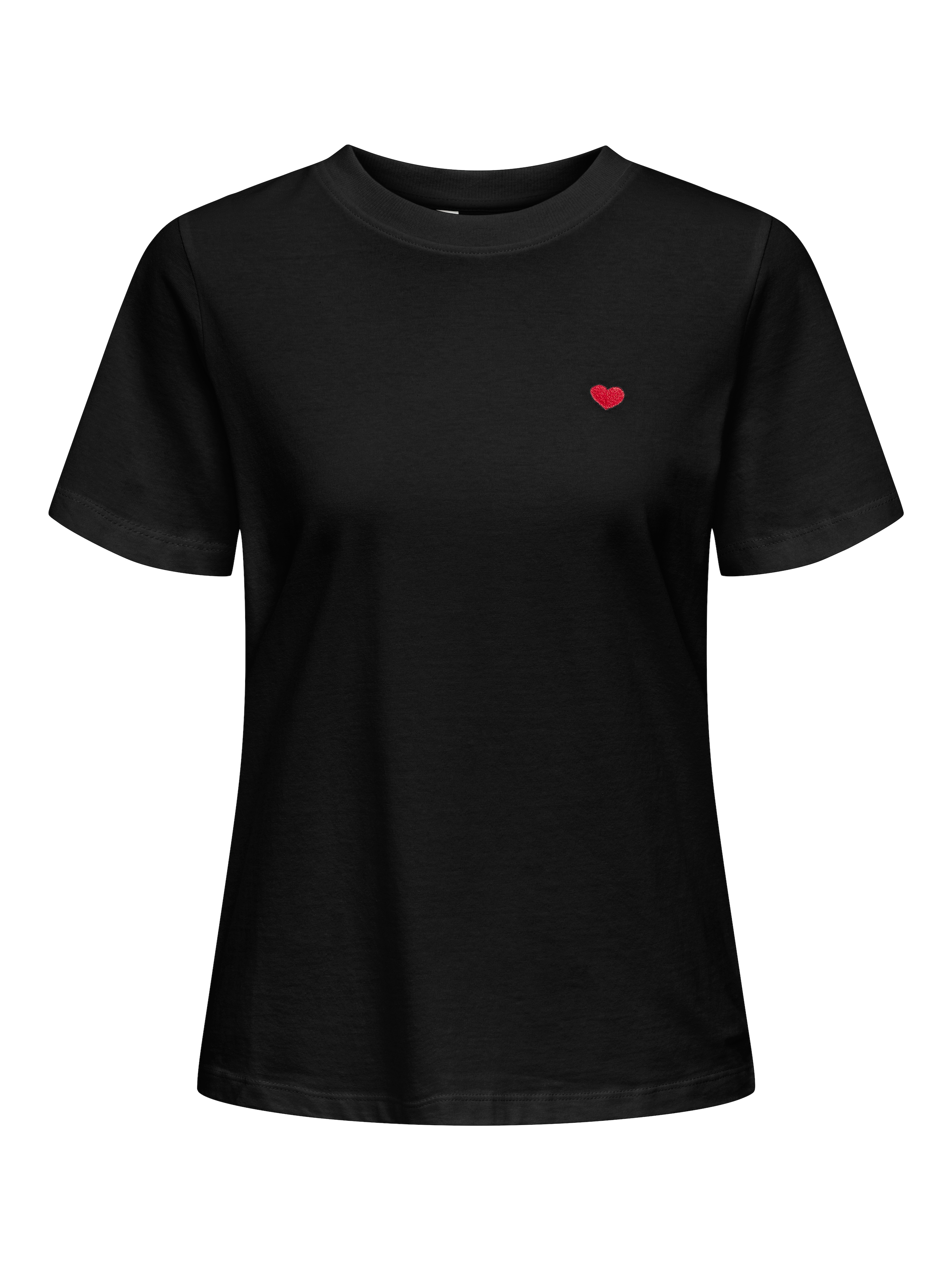 JDY Kurzarmshirt »JDYPISA S/S PRINT TOP JRS NOOS«, mit Herz Stickerei