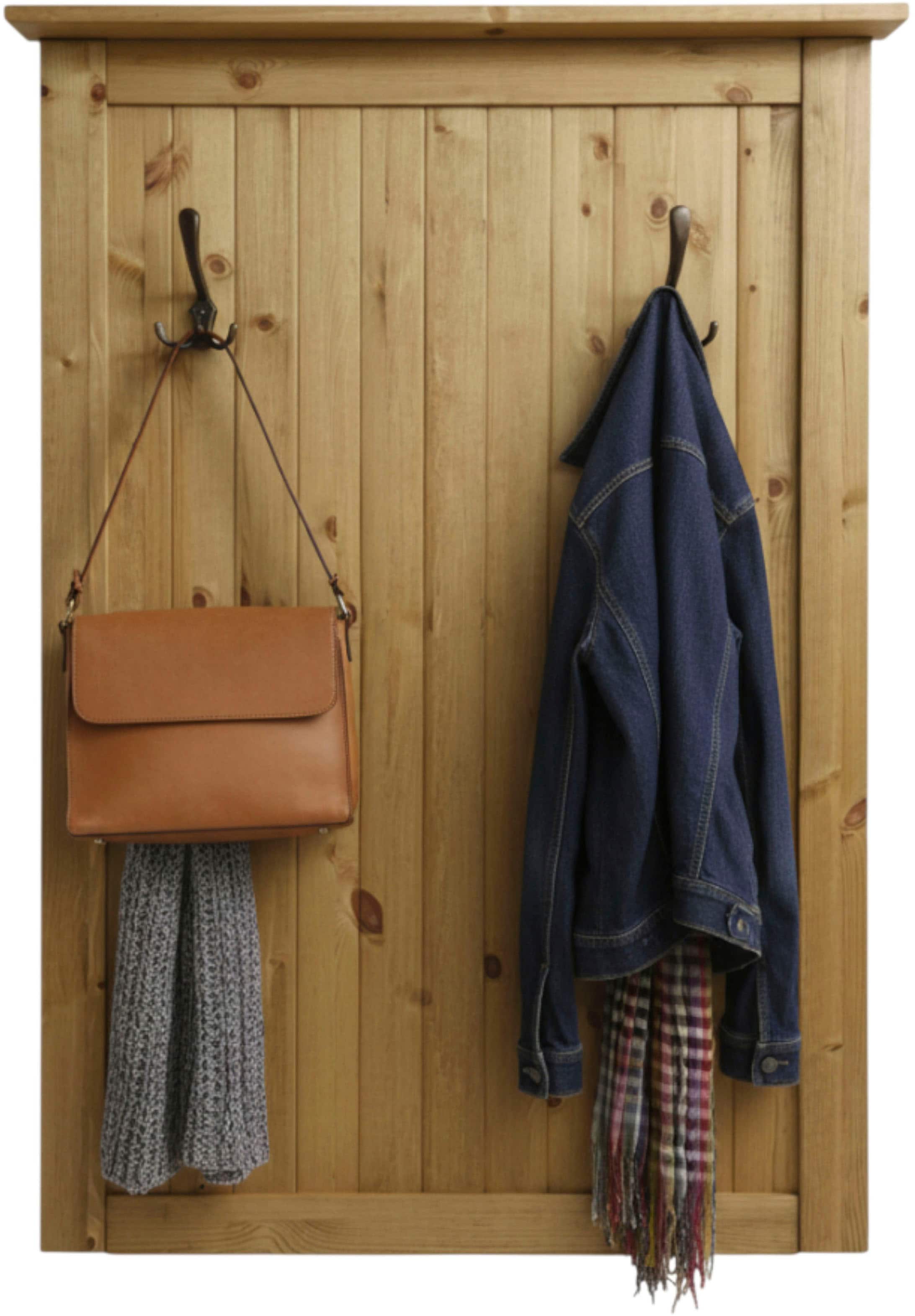 Home affaire Garderobenpaneel »Juventus« 1 Stk. tlg. aus massiver Kiefer, 4 Doppelhaken