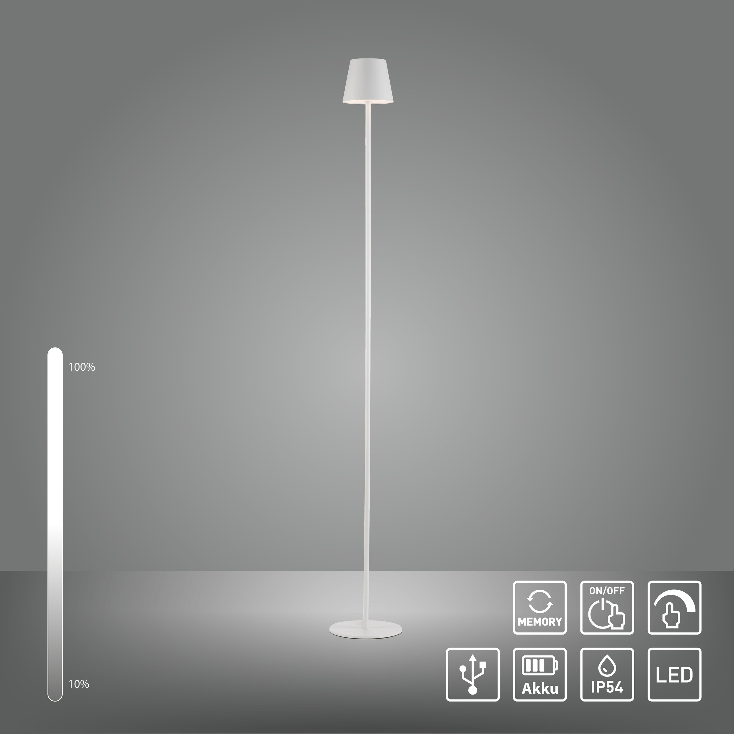 JUST LIGHT Stehlampe »EURIA«, 1 flammig, Leuchtmittel LED-Modul | LED fest integriert, Akkuleuchte