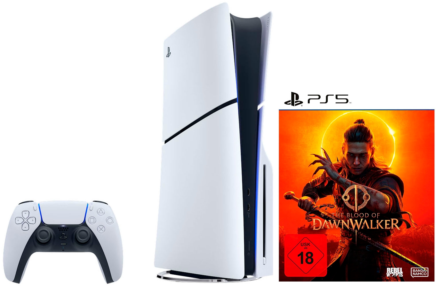PlayStation 5 Konsolen-Set »PS5 Disk Edition (Slim) inkl. The Blood of Dawnwalker Day« 1.000 GB 1 TB
