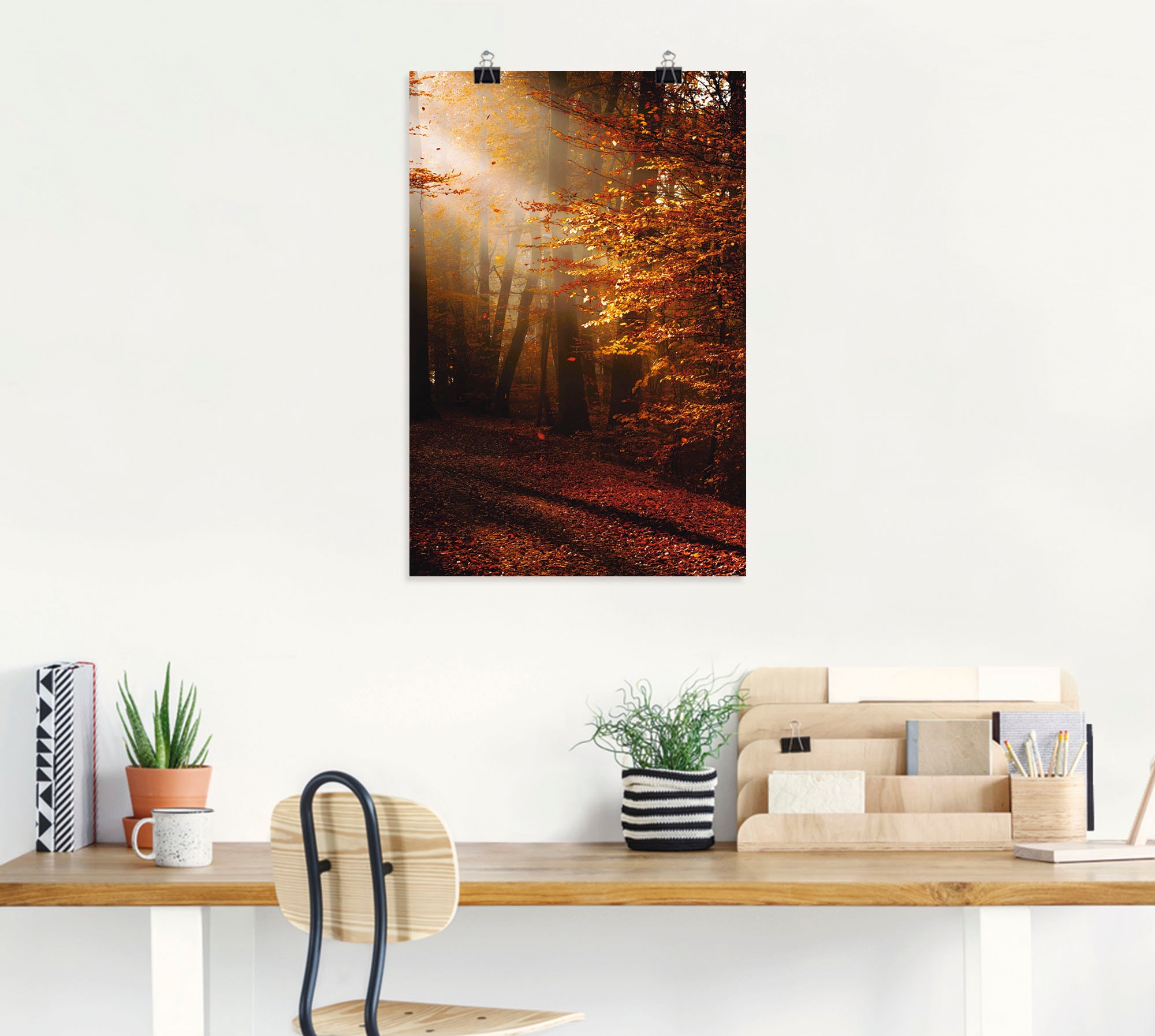 Artland Wandbild »Sonnenaufgang im Herbst« Wald 1 Stk. tlg. als Leinwandbild, Poster in verschied. Größen