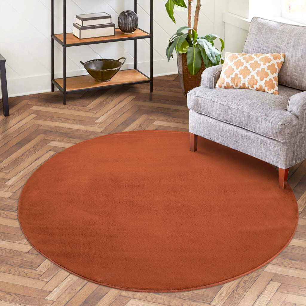 Carpet City Hochflor-Teppich »TOPIA400«, rund, 21 mm Höhe, besonders weich und kuschelig durch Polyester, Uni-Farben