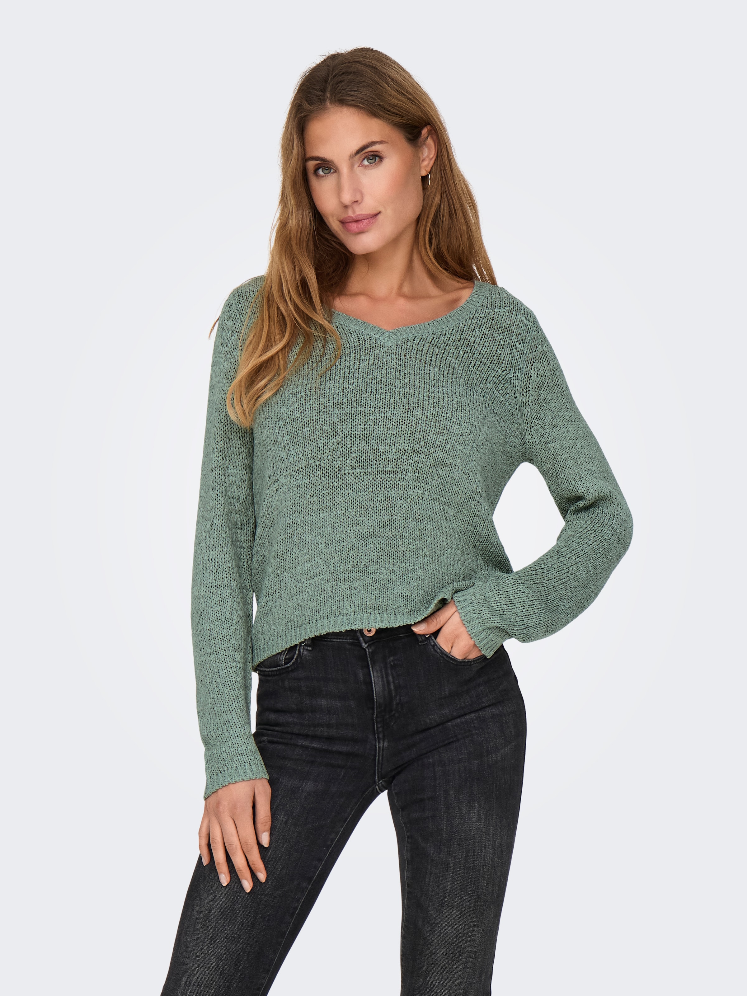 ONLY V-Ausschnitt-Pullover »ONLGEENA L/S V-NECK KNT NOOS«