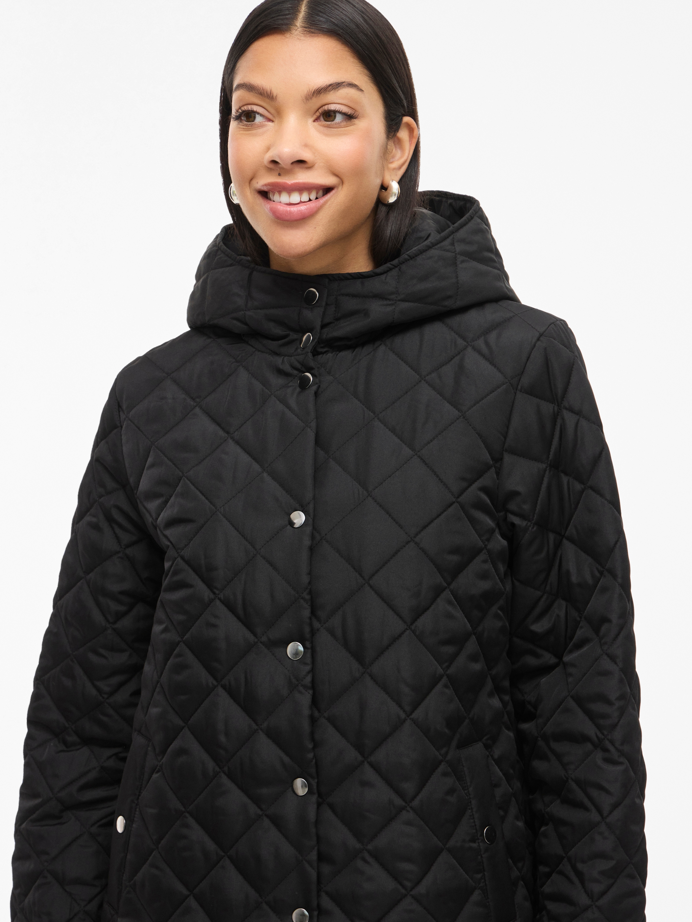 Vila Steppjacke »VITATE L/S HOODED JACKET - NOOS« mit Kapuze Kunstfaser