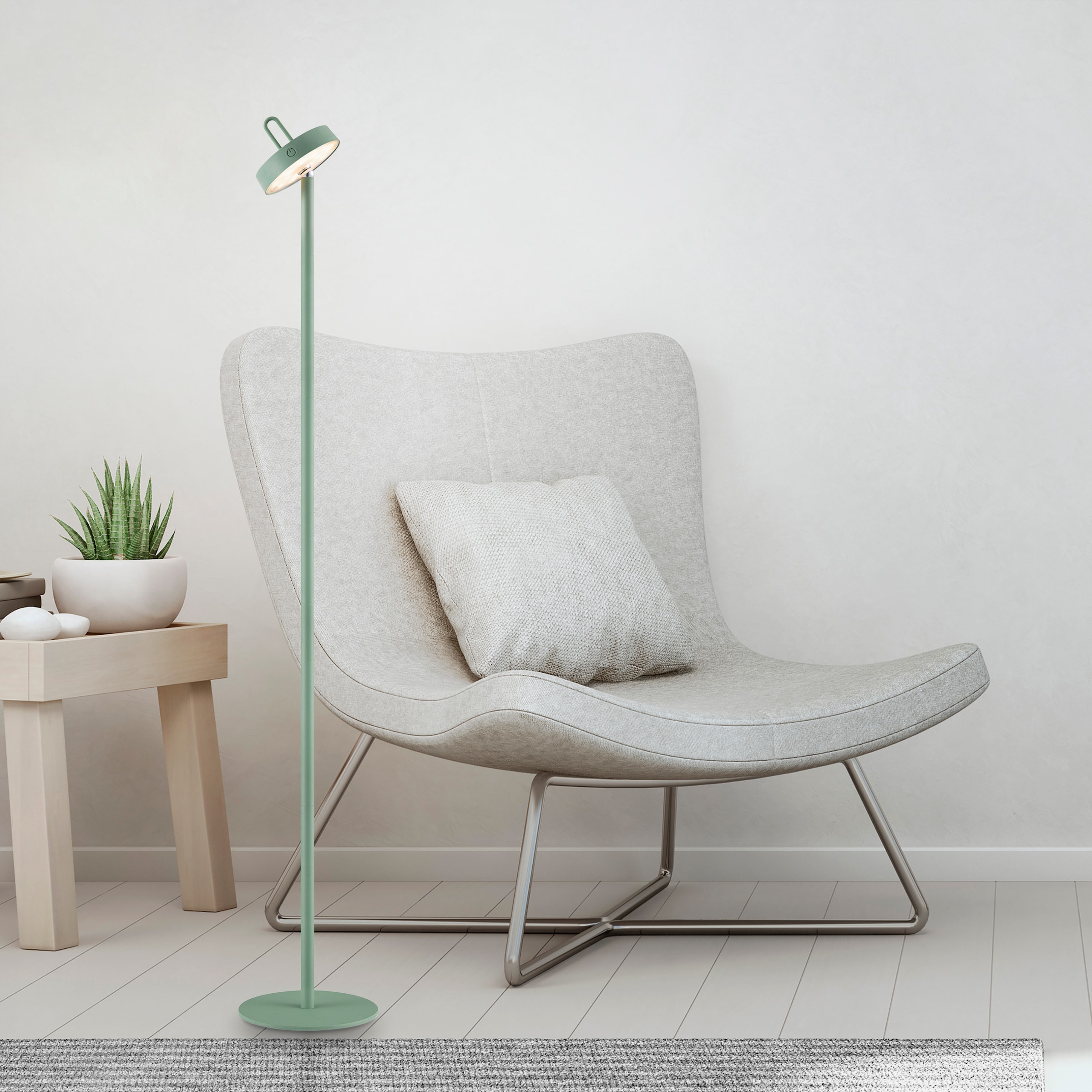 JUST LIGHT Stehlampe »AMAG« LED-Modul 1 Stk. Warmweiß Akkuleuchte