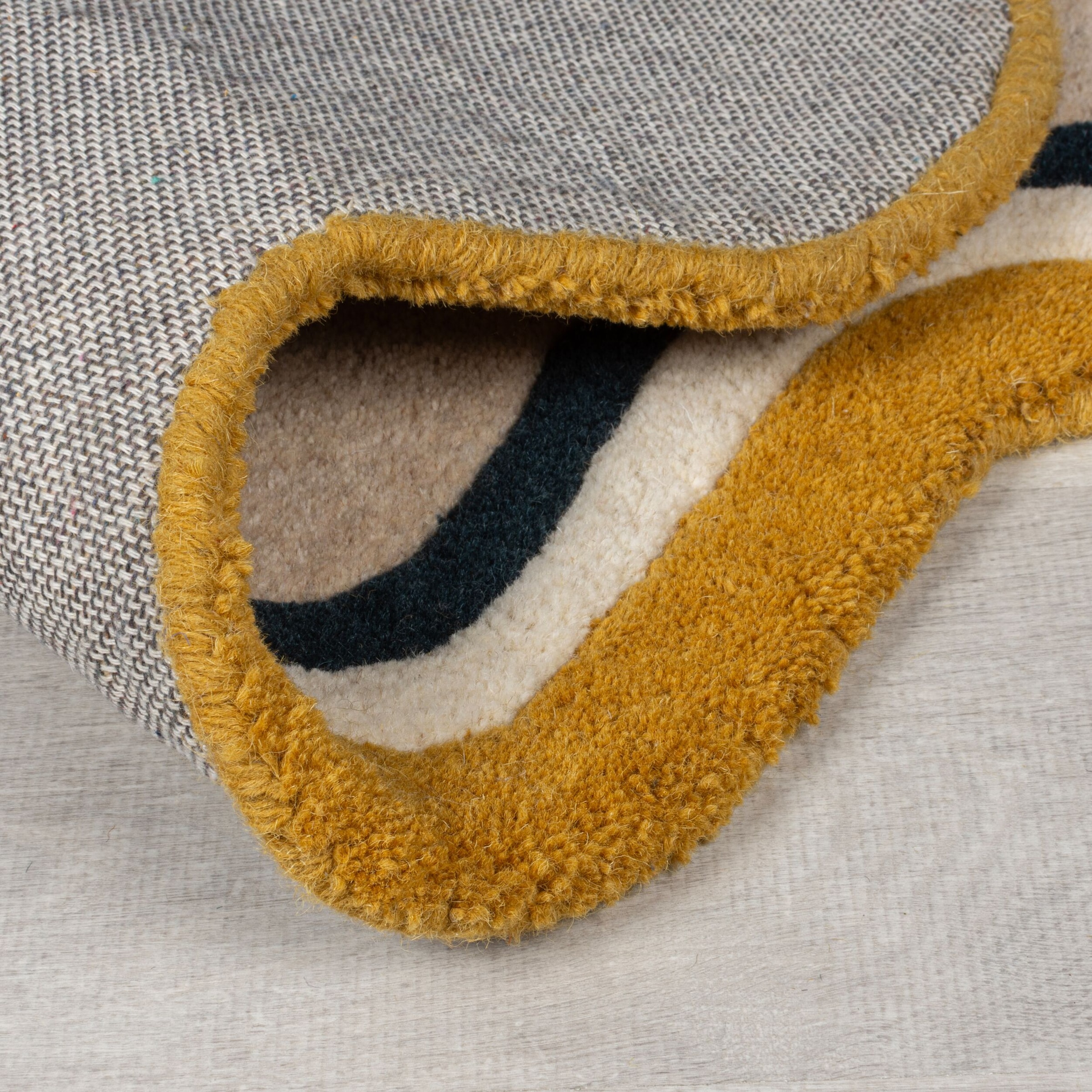 FLAIR RUGS Wollteppich »Leo Scallop«, rechteckig, 25 mm Höhe, Woll Border Teppich, mit Muschelsaumkante