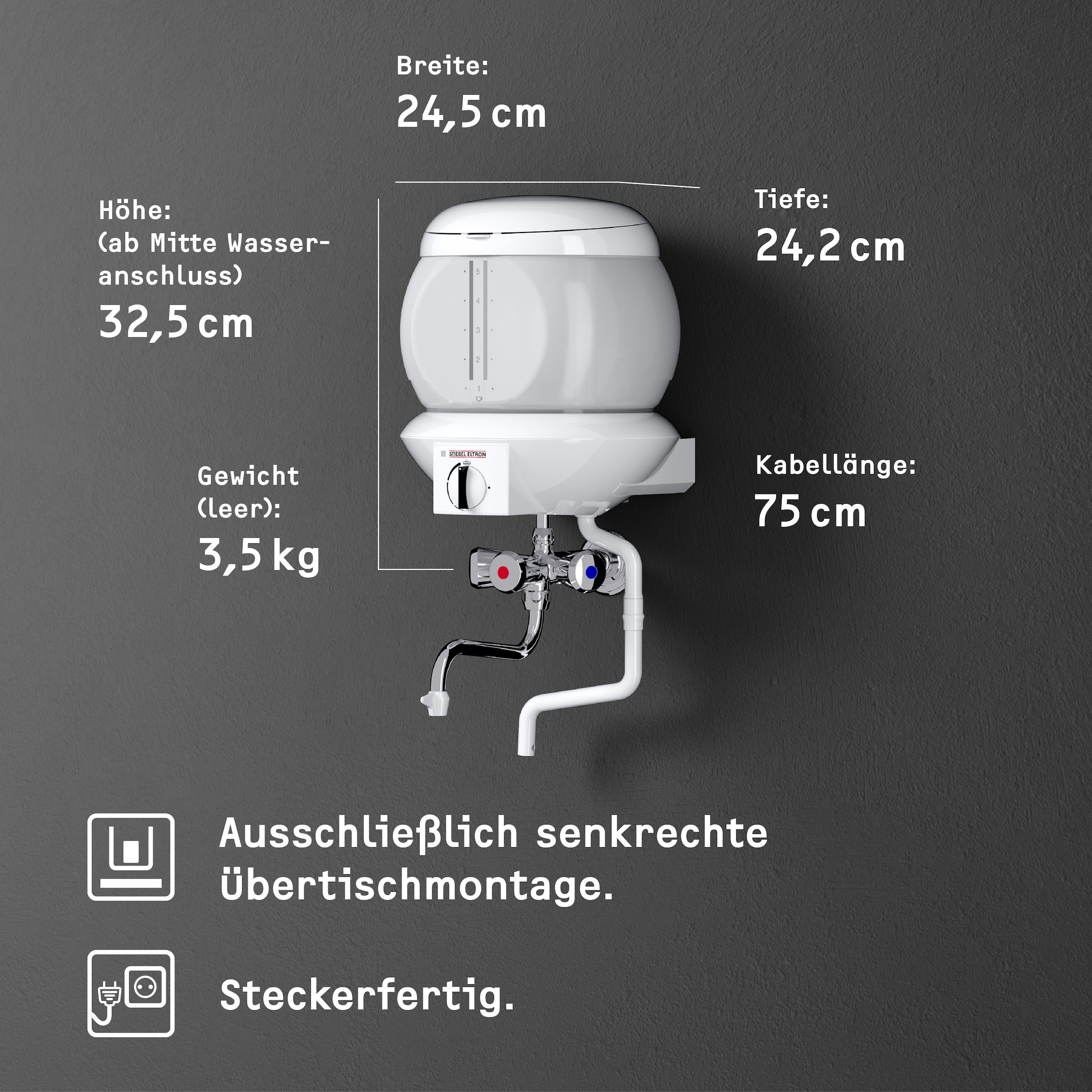 STIEBEL ELTRON Kochendwassergerät »EBK 5 GA« 5 l, für die Küche, Glas