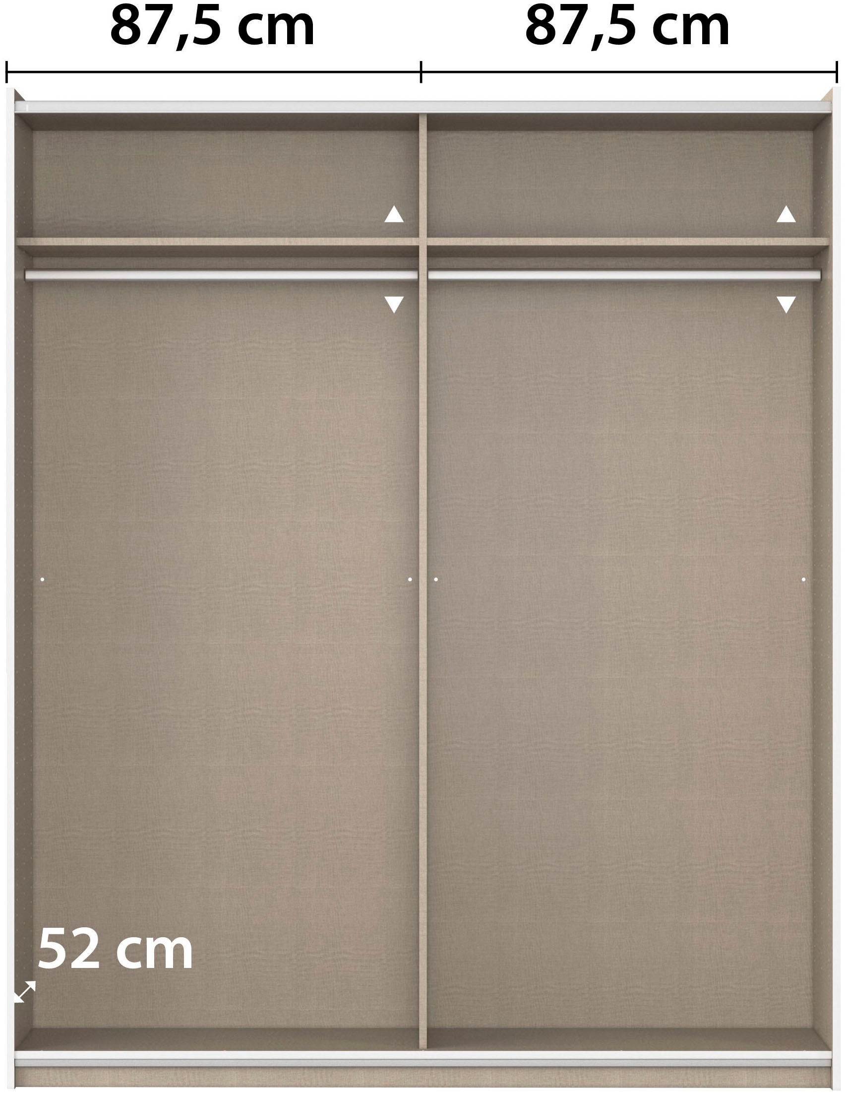 OTTO home Kleiderschrank »Mehrzweckschrank Aktenschrank Möbel Mietswohnung TOPSELLER  ASTANA« 3 Ausstattungen BASIC/CLASSIC/PREMIUM (inkl. SOFT-CLOSE-FUNKTION),  mit 3 Spiegelelementen, Metallgriffleisten alufarbig MADE IN GERMANY