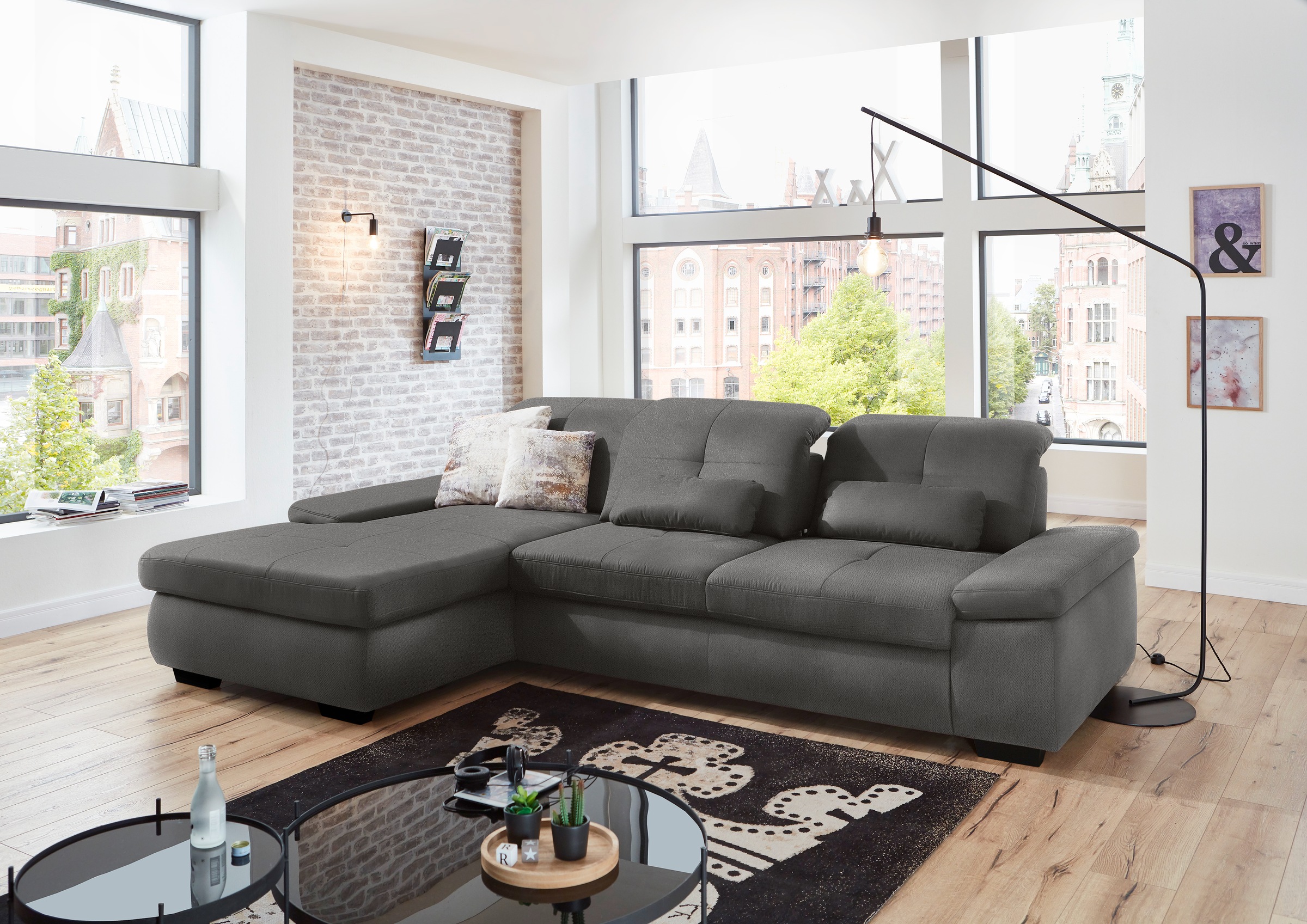 Die PlanBar Ecksofa »MP-IN16012 L-Form, mit Federkern-Polsterung«, inkl. Si günstig online kaufen