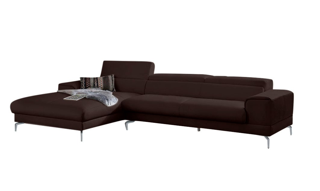 W.SCHILLIG Ecksofa »piedroo, Designsofa mit tollem Sitzkomfort, bequem und elegant, L-Form«, Kopfteilverstellung, wahlweise mit Sitztiefenverstellung, Breite 343cm