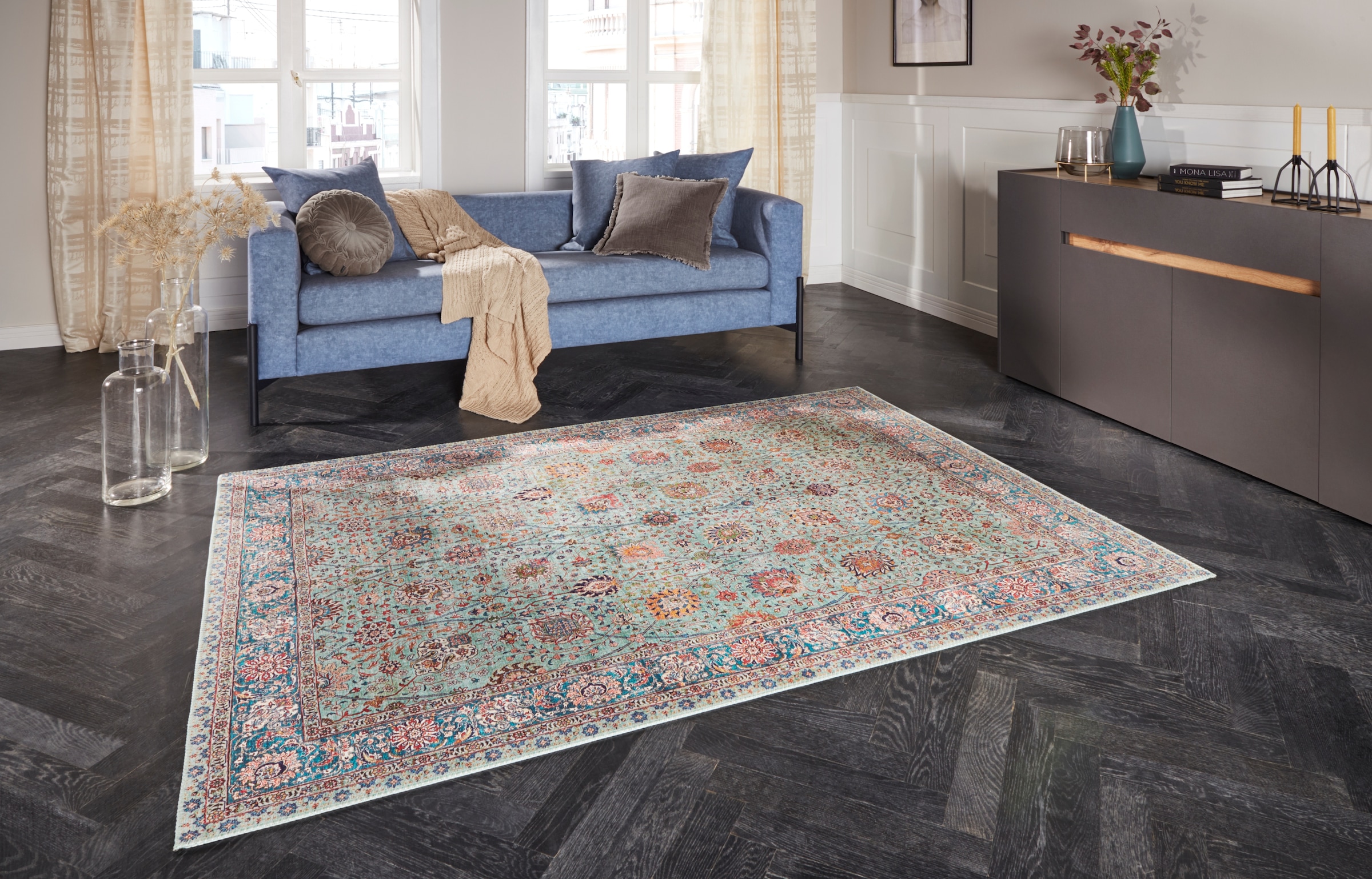 ELLE DECORATION Teppich »Mahal«, rechteckig, 5 mm Höhe, Orientalisch, Kurzf günstig online kaufen