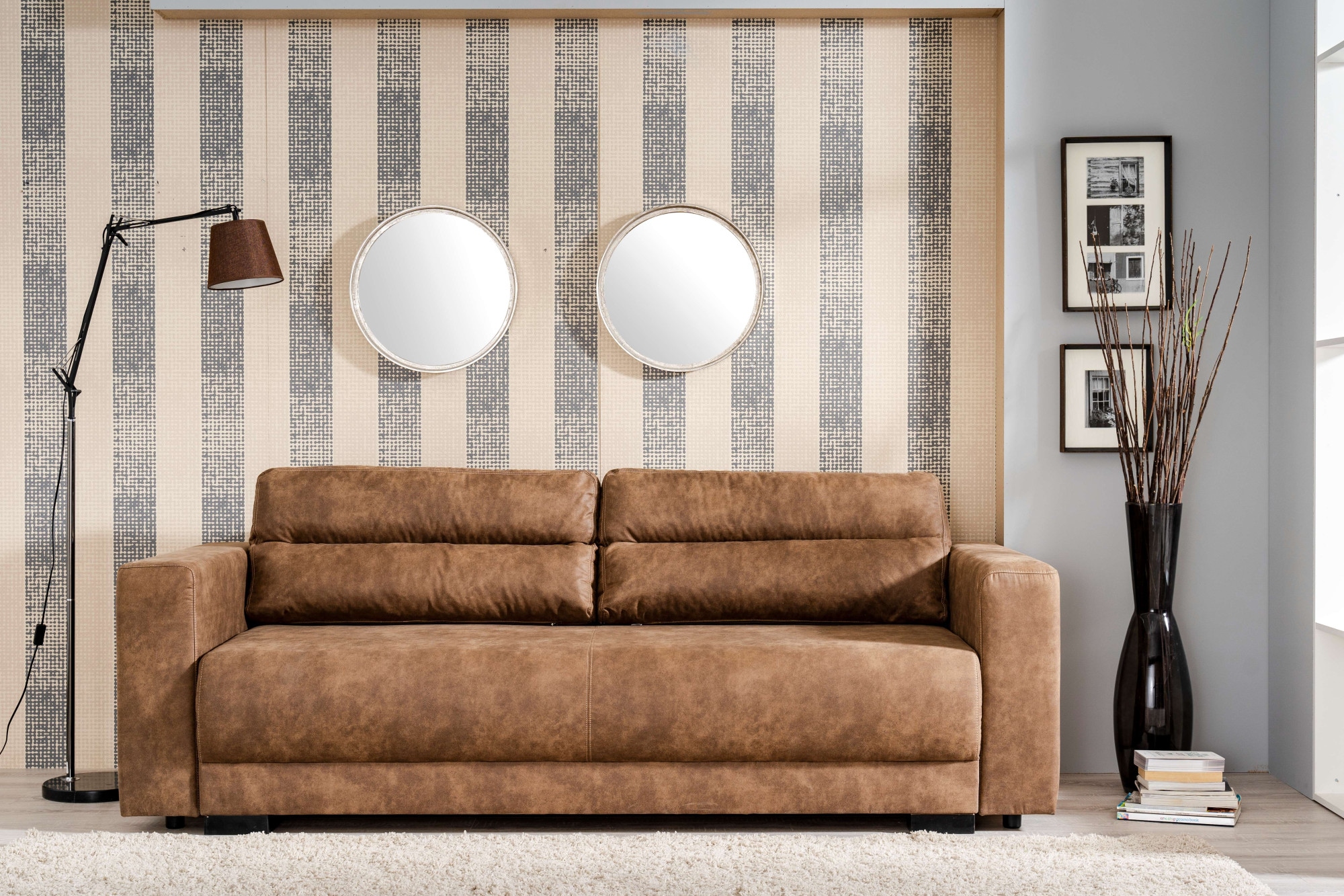 INOSIGN Schlafsofa »Witla, 237 cm, (Liegefläche 150/196 cm), mit Bettkasten«, inkl. loser Zier- und Rückenkissen und mit Federkernpolsterung