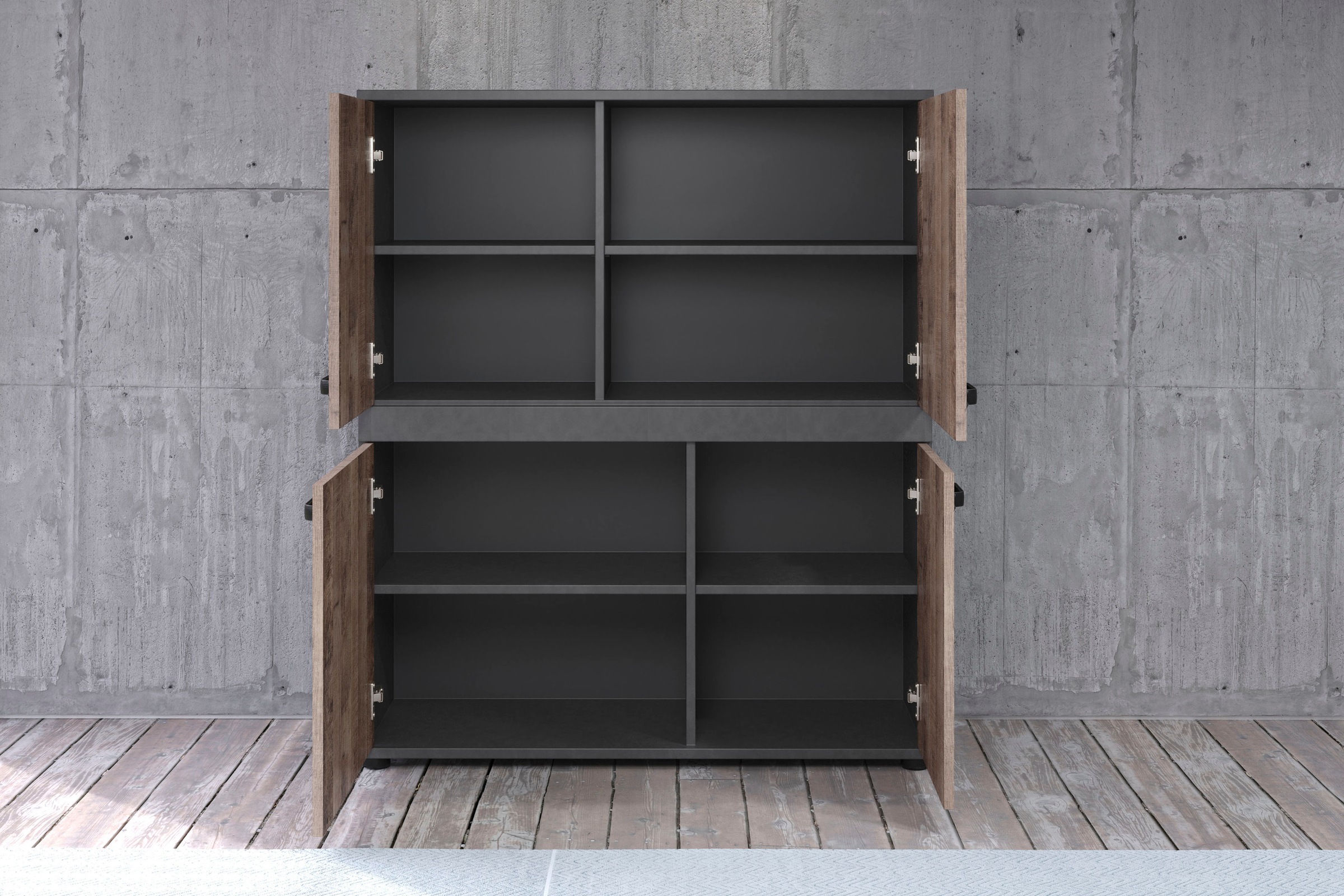 trendteam Highboard »Stripe«, Rustikale Kommode - Maße (B/T/H) 100/41/118 cm