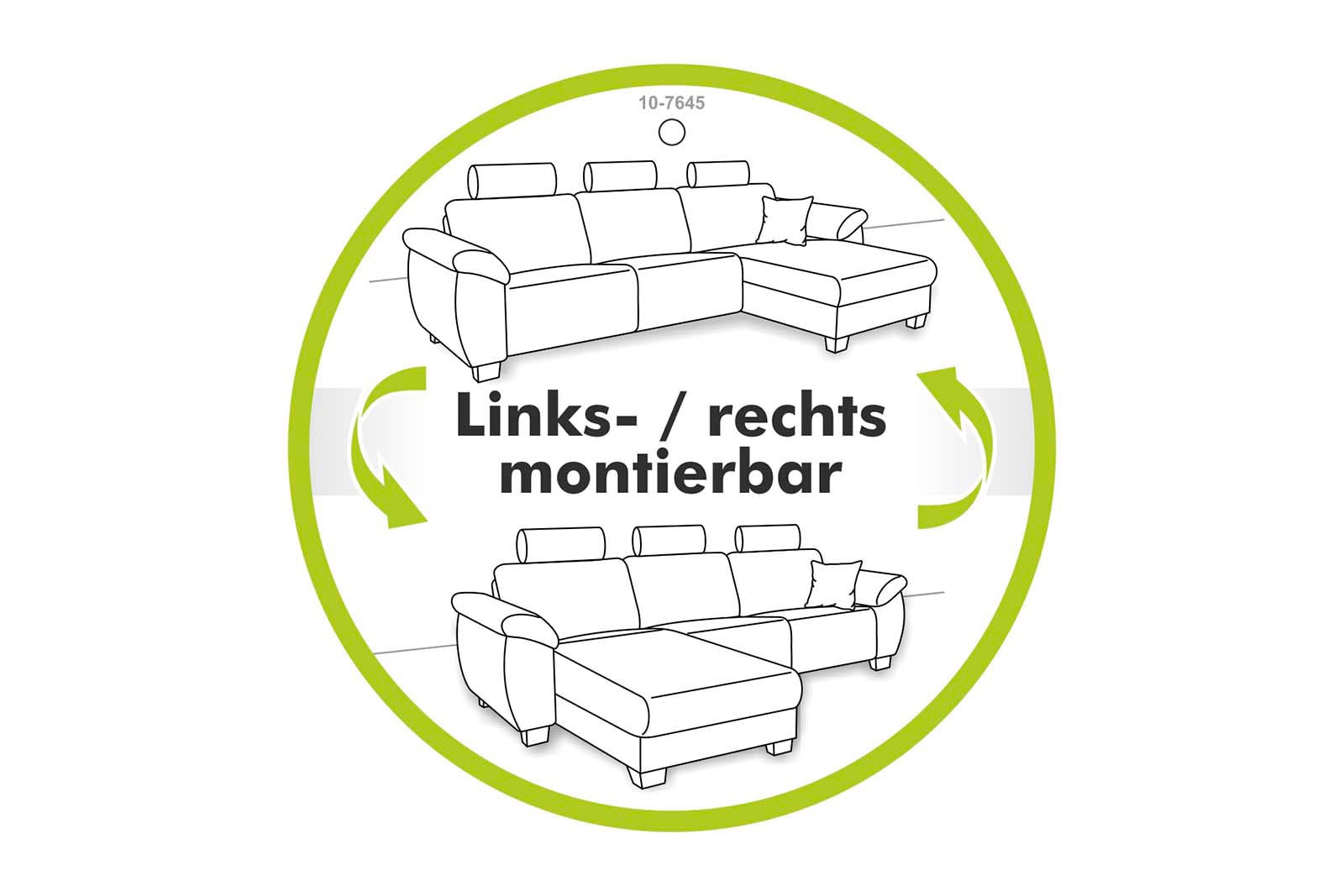 Jockenhöfer Gruppe Ecksofa List, Stauraum im Sitz und Ottomane, inklusive 3 Rückenkissen und 2 Zierkissen