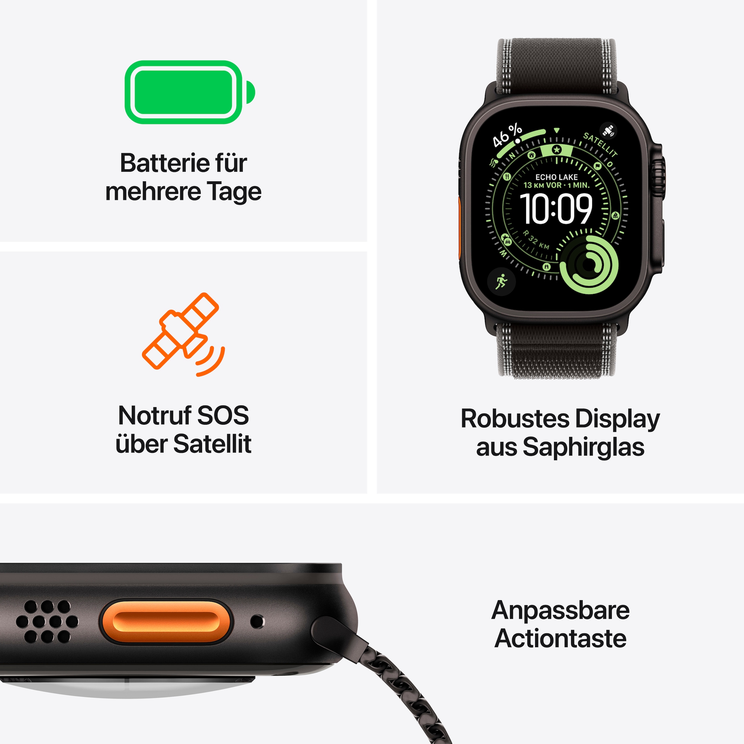 Apple Smartwatch »Watch Ultra 3 GPS + Cellular 49mm«(49) Watch OS