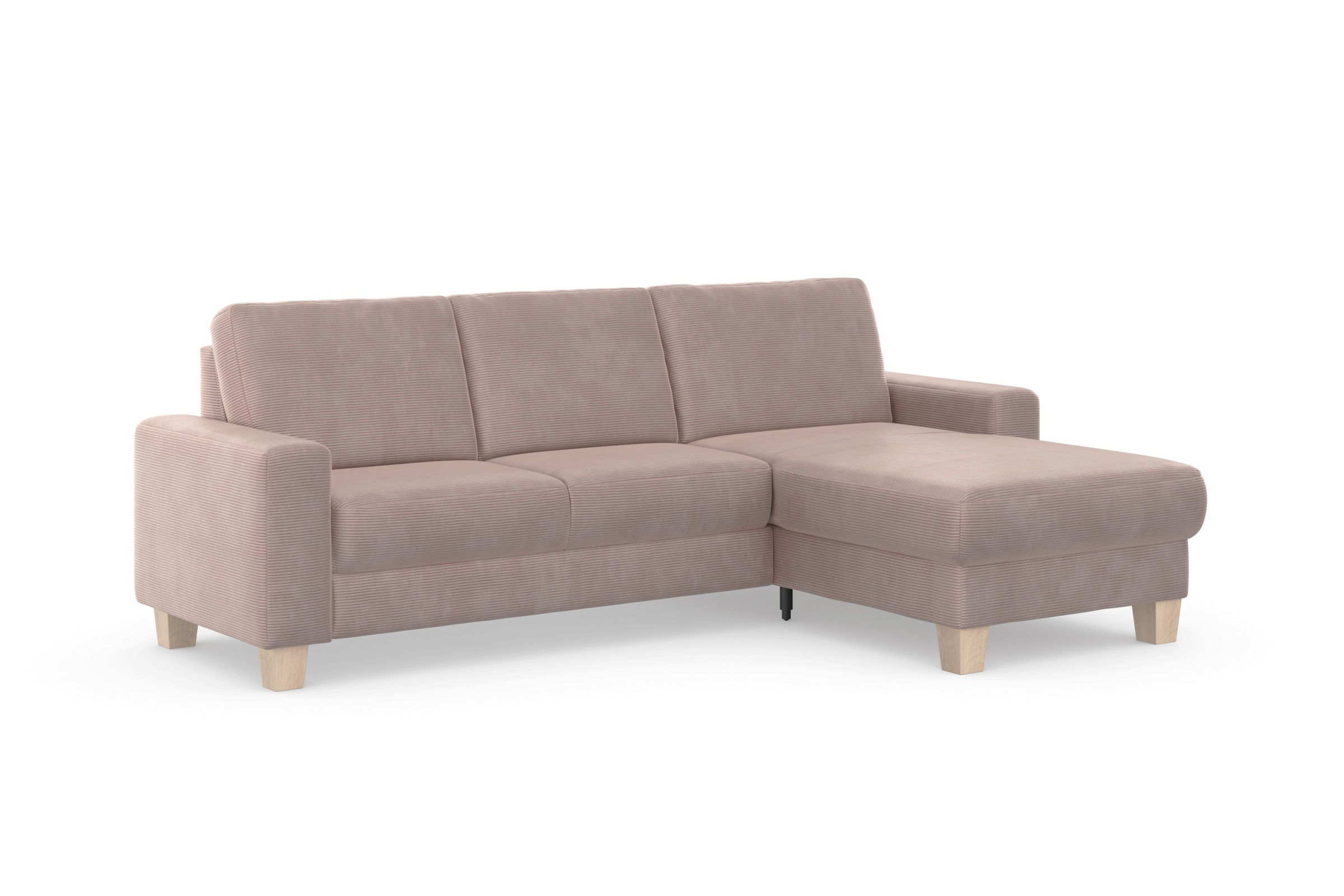 Home affaire Ecksofa »Summer L-Form«, mit Recamiere, mit oder ohne Bettfunktion und Bettkasten, Cord-Bezug