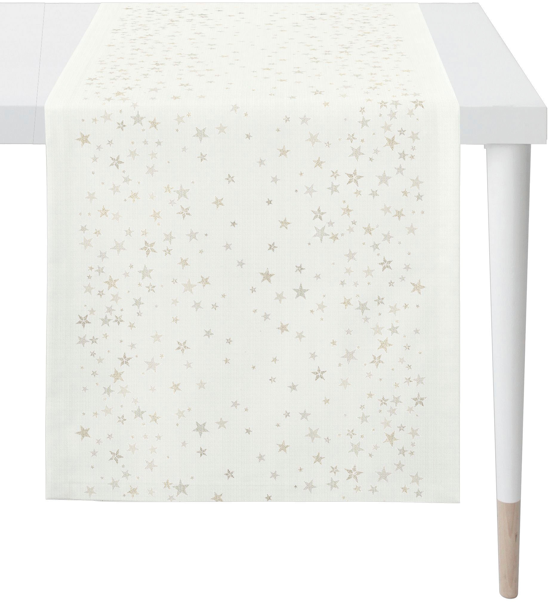 APELT Tischläufer »4709 CHRISTMAS GLAM, Weihnachtsdeko, Weihnachten« Lurex-Jacquardgewebe natur, goldfarben Obermaterial: 65% Polyester, 30%...