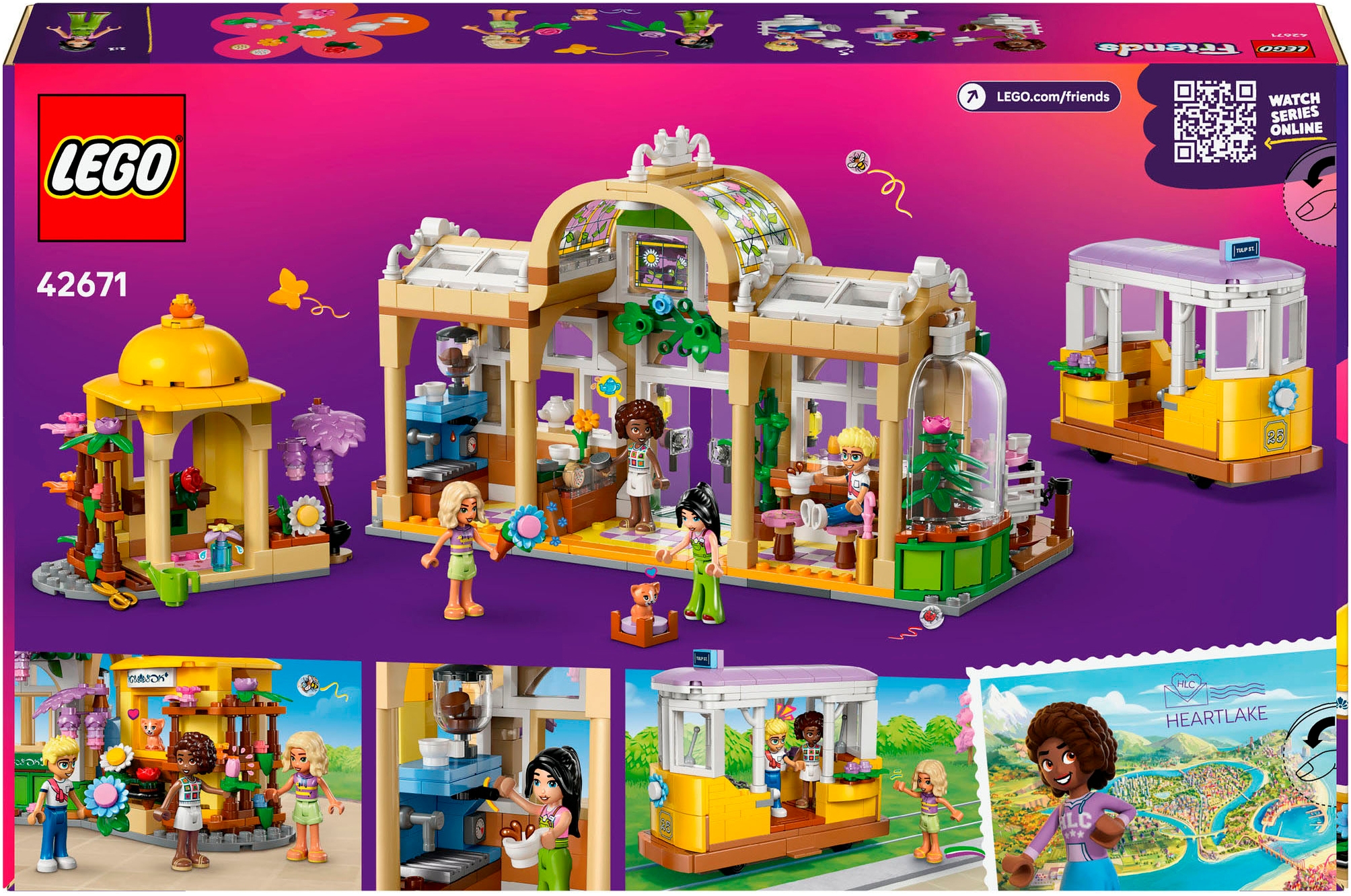 LEGO® Konstruktionsspielsteine »Pflanzencafé und Blumenkiosk (42671), LEGO Friends«, (1138 St.), Made in Europe