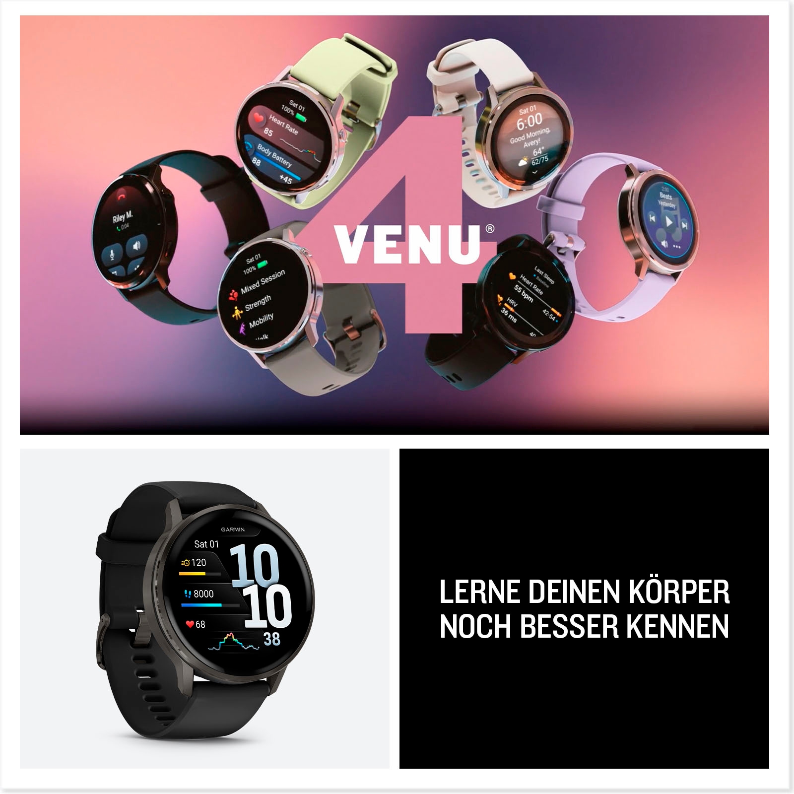 Garmin Smartwatch »Venu 4« (3,53 cm / 1,4 ″) Garmin