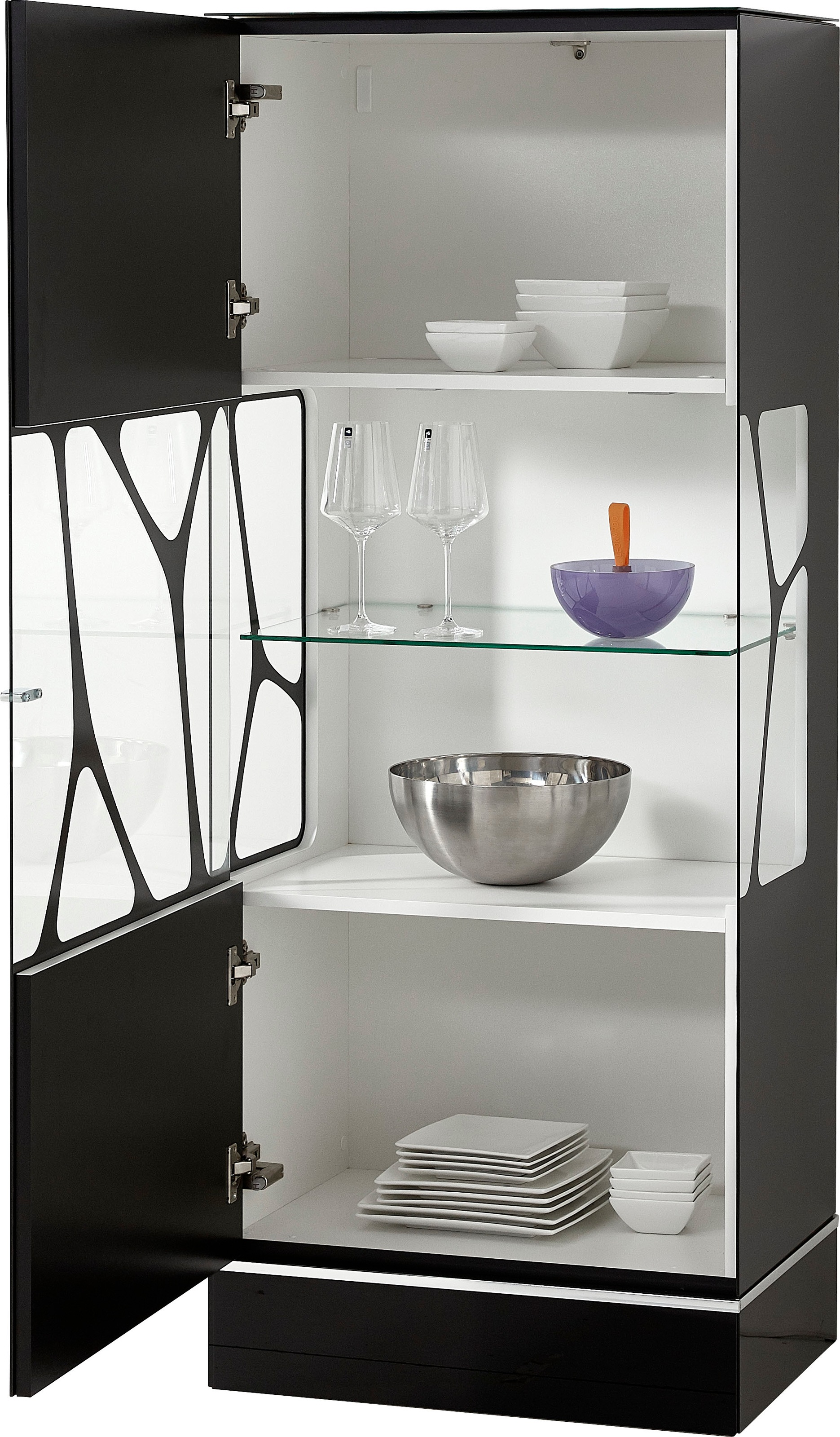 LEONARDO Highboard »CUBE«, mit Genetics, wahlweise mit Beleuchtung, Höhe 157 cm