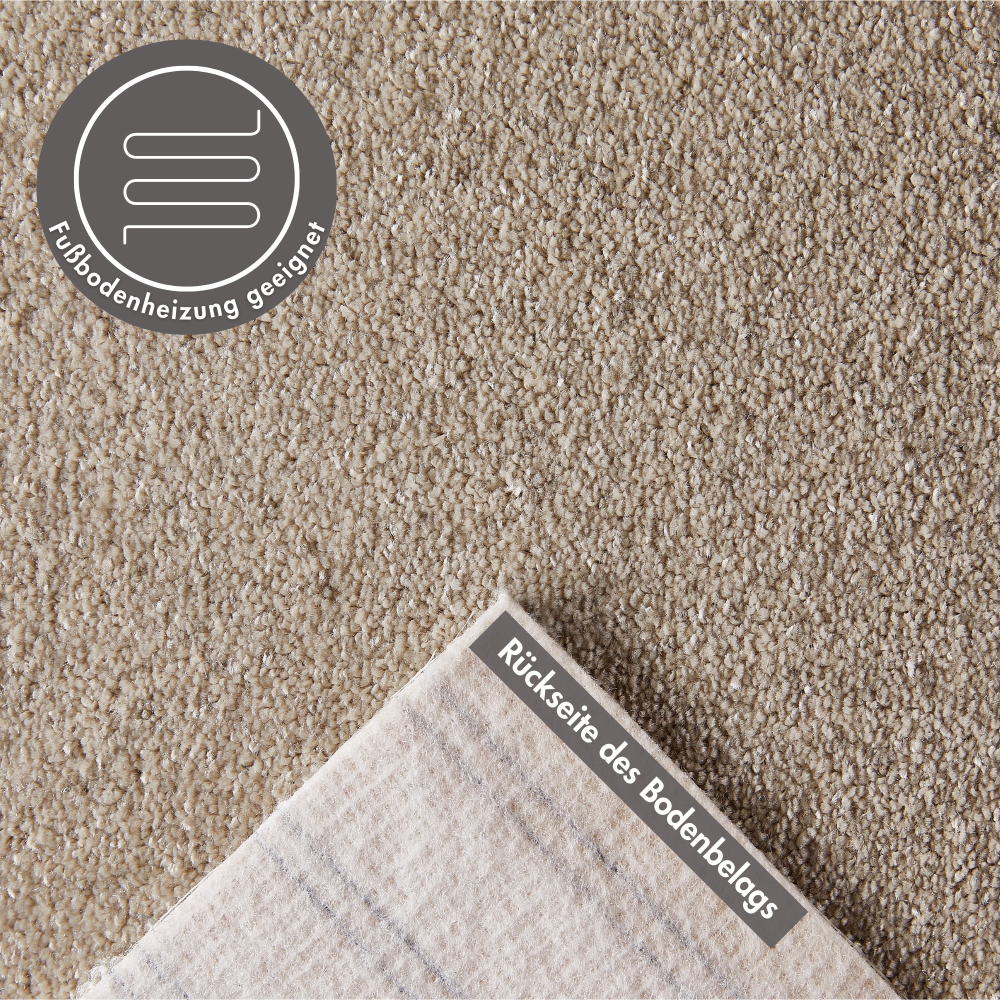 Andiamo Teppichboden »Verona, Velours, Made in Belgium«, rechteckig, 6 mm Höhe, Uni Farben, Breite 400 cm oder 500 cm, strapazierfähig, pflegeleicht