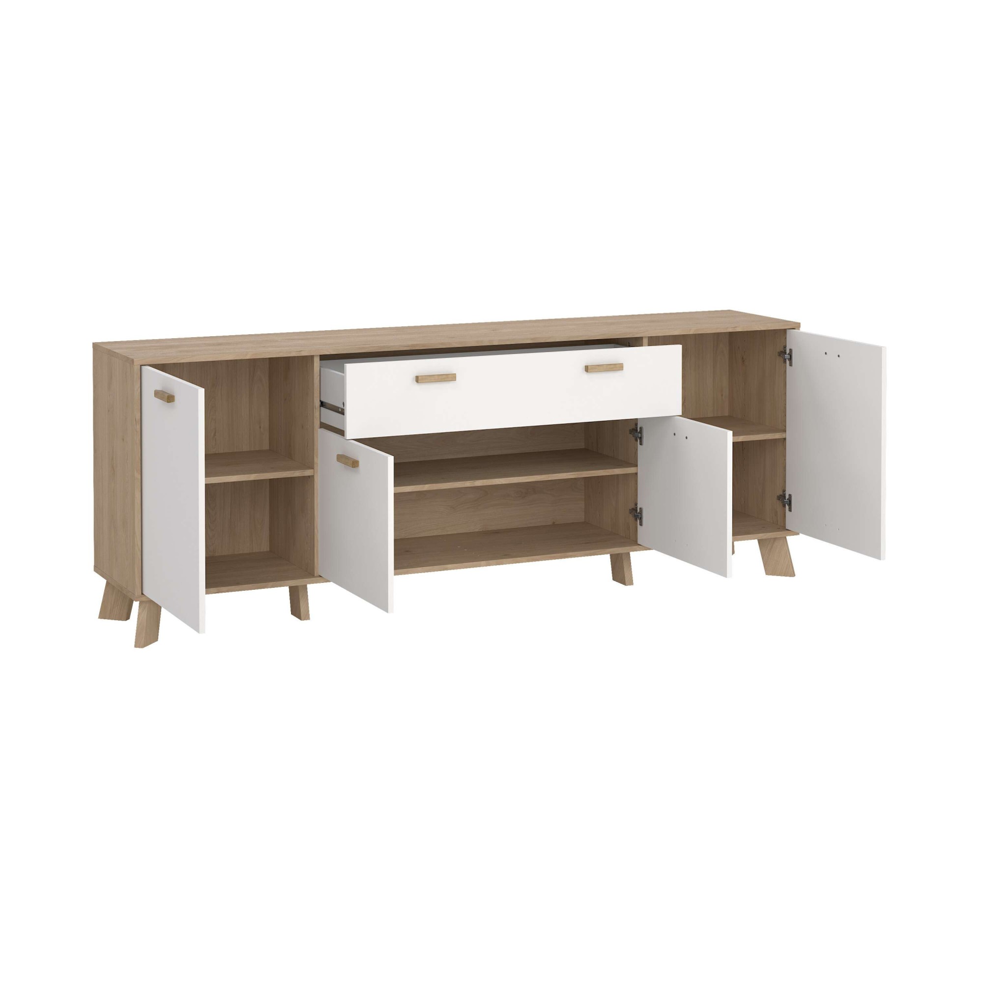 andas Sideboard »Ikast, Stauraum, Schubladenschrank, Aufbewahrung«, Breite 196 cm, 4 Türen, 2 Schubladen, Höhe 73 cm