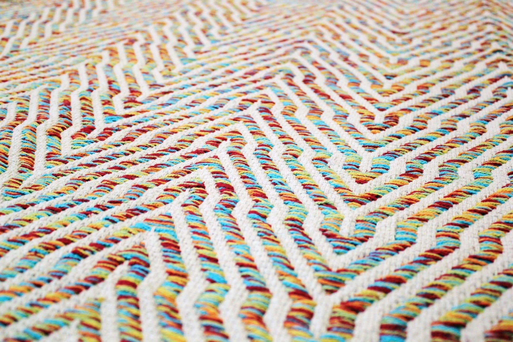 calo-deluxe Teppich »Luba 433«, rechteckig, 7 mm Höhe, reine Baumwolle, handgewebt, Wohnzimmer, Kinderzimmer