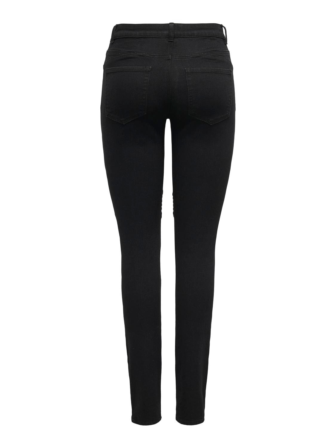 ONLY Skinny-fit-Jeans »ONLHUSH MID WAIST SK POC BIKER PIM DNM«, mit Biker Details