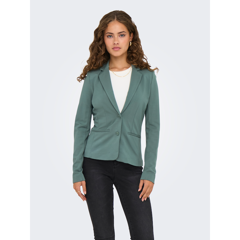 ONLY Jerseyblazer »ONLPOPTRASH – 2-Knopf Blazer mit taillierter Silhouette« regular fit, Milano Rib, Materialmix, Reverskragen, unifarben Dark...