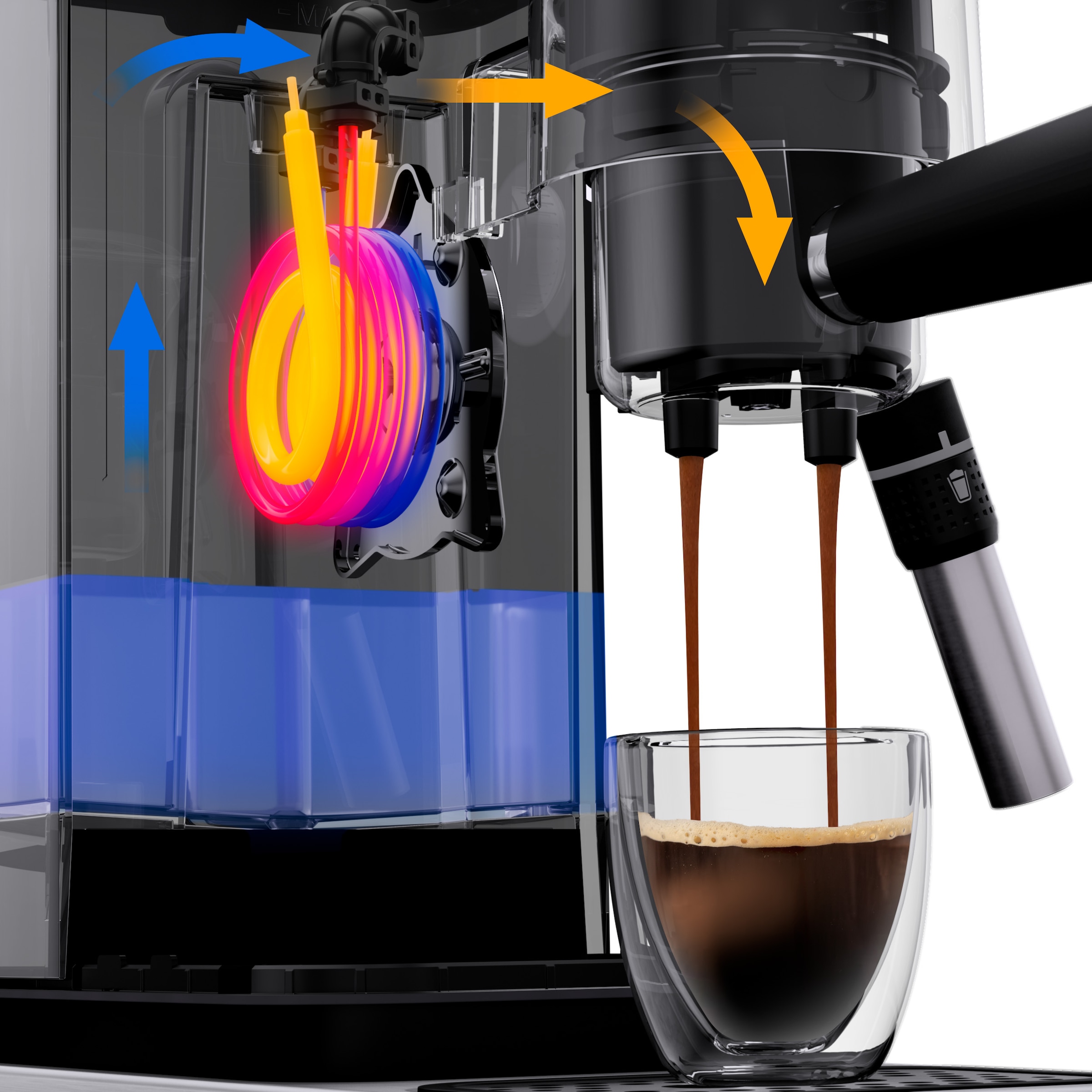 WMF Espressomaschine »Lumero Stone Grey«, kompakt, dezente LED-Beleuchtung, 15 bar, 1350 Watt, Milchschaumdüse