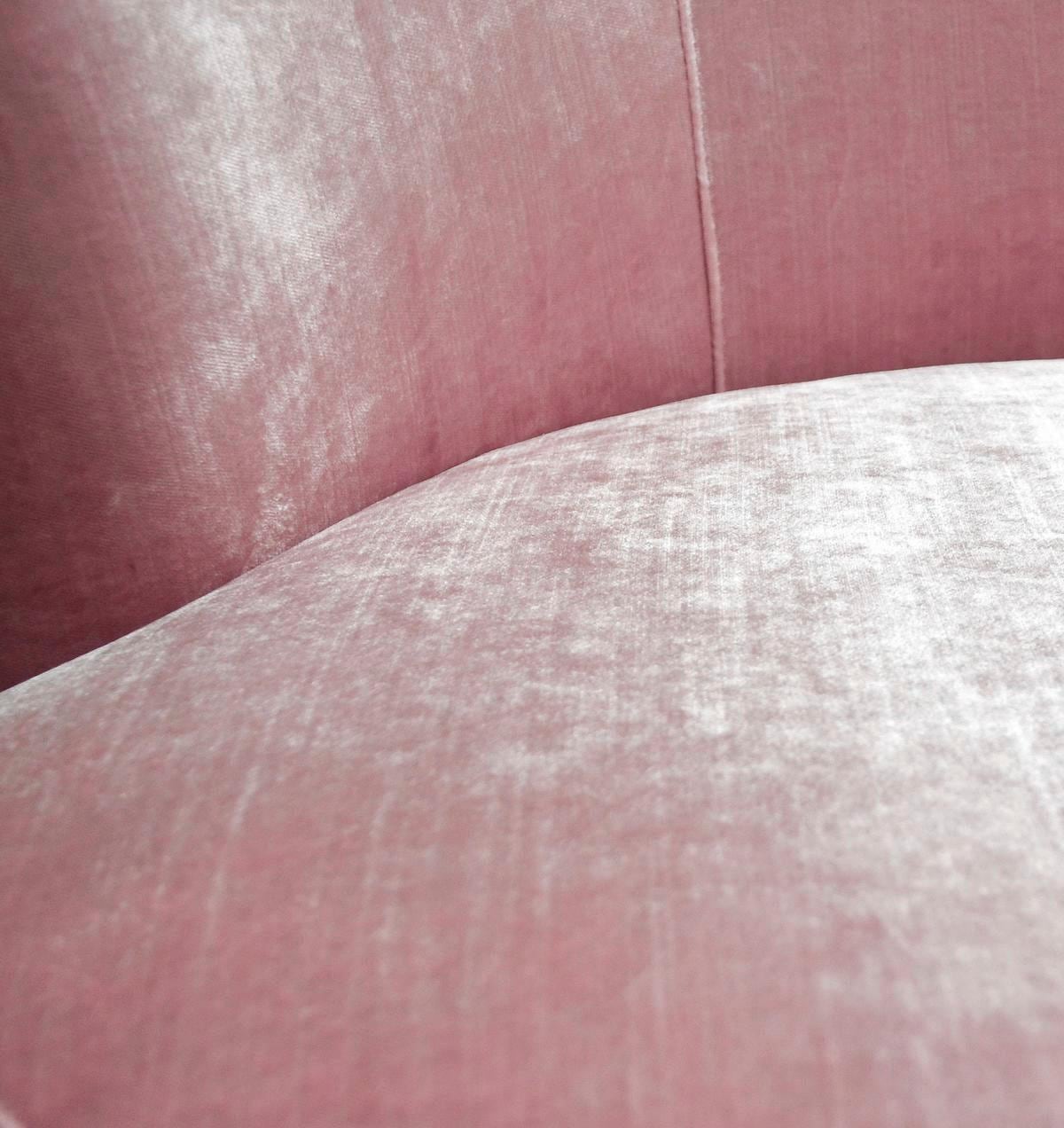 Leonique Sofa »Scarlett«, Sofa/Bank, rosa Velours, Chromfüße, Design, 145x72x80