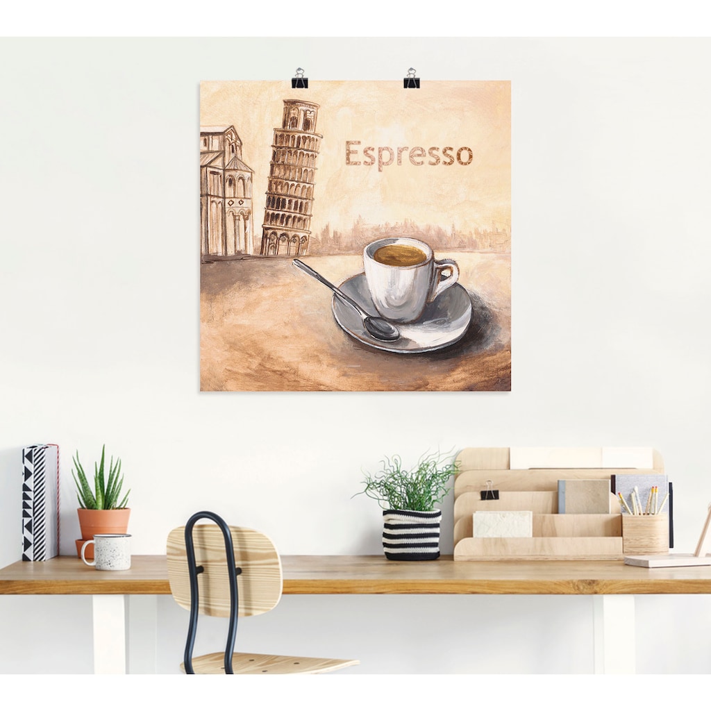 Artland Wandbild »Espresso in Pisa«, Kaffee Bilder, (1 St.)