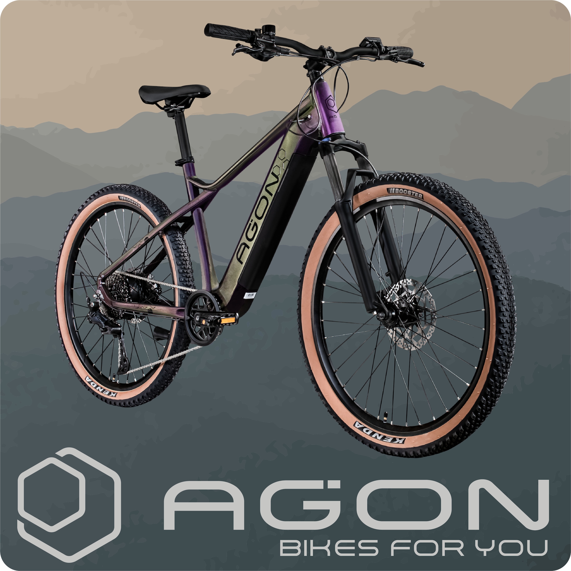 AGON »Alpha« 10 Gang Deore SGS T6000 Schaltwerk Kettenschaltung Heckmotor 250 W Pedelec, Elektrofahrrad für Damen u. Herren, MTB