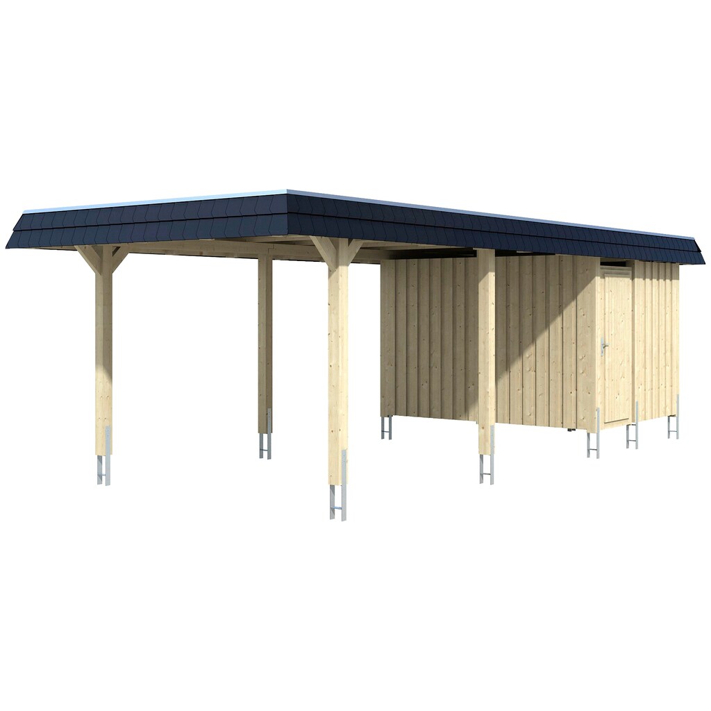 Skanholz Einzelcarport »Wendland«, Leimholz-Nordisches Fichtenholz, 291 cm, hellbraun