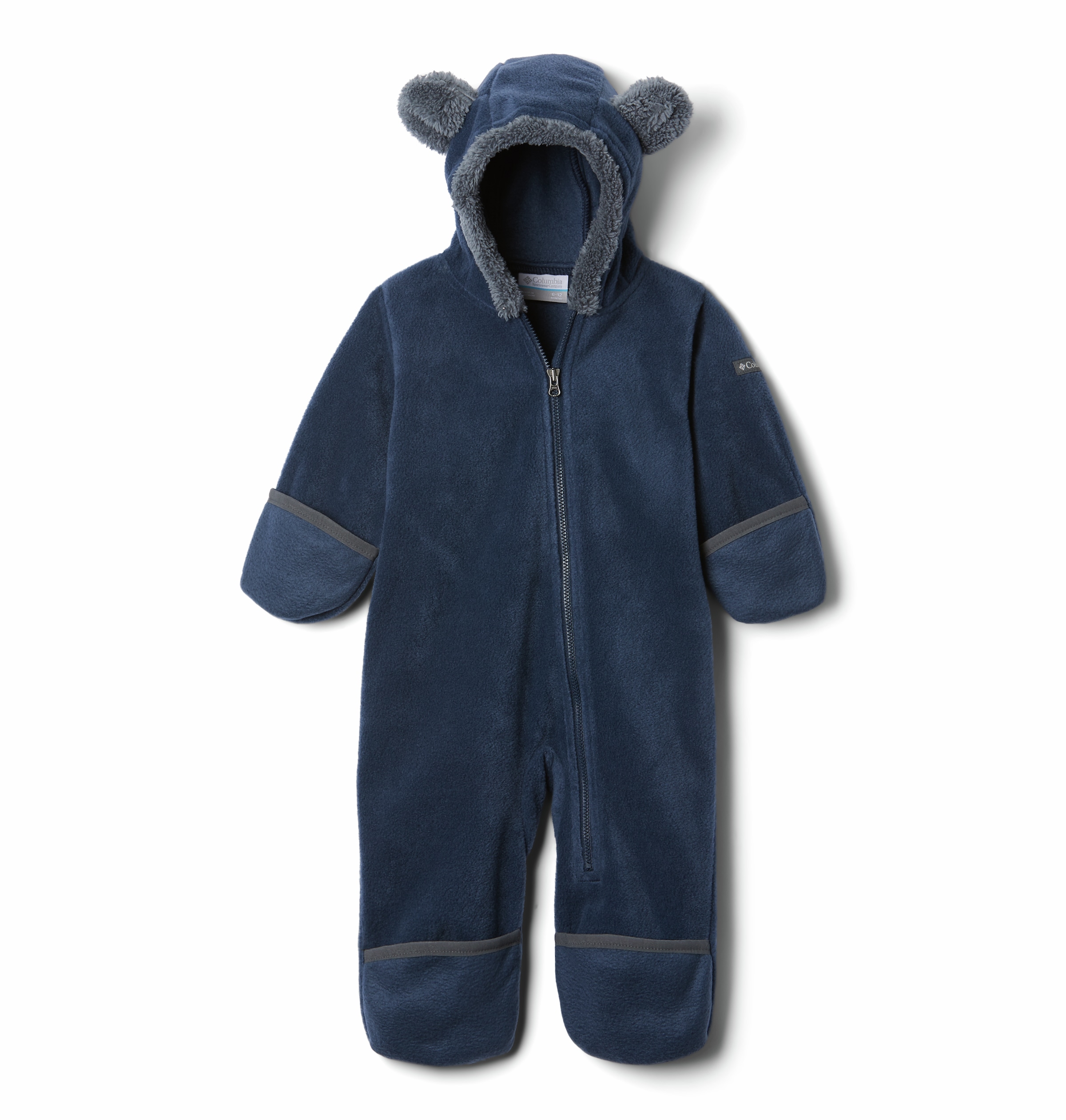 COLUMBIA Strampler »Tiny Bear II Bunting« für Kinder collegiate n 56 (3M) 56 (3M) Umgeschlagene Hände und Füße. Tierohren an der Kapuze.