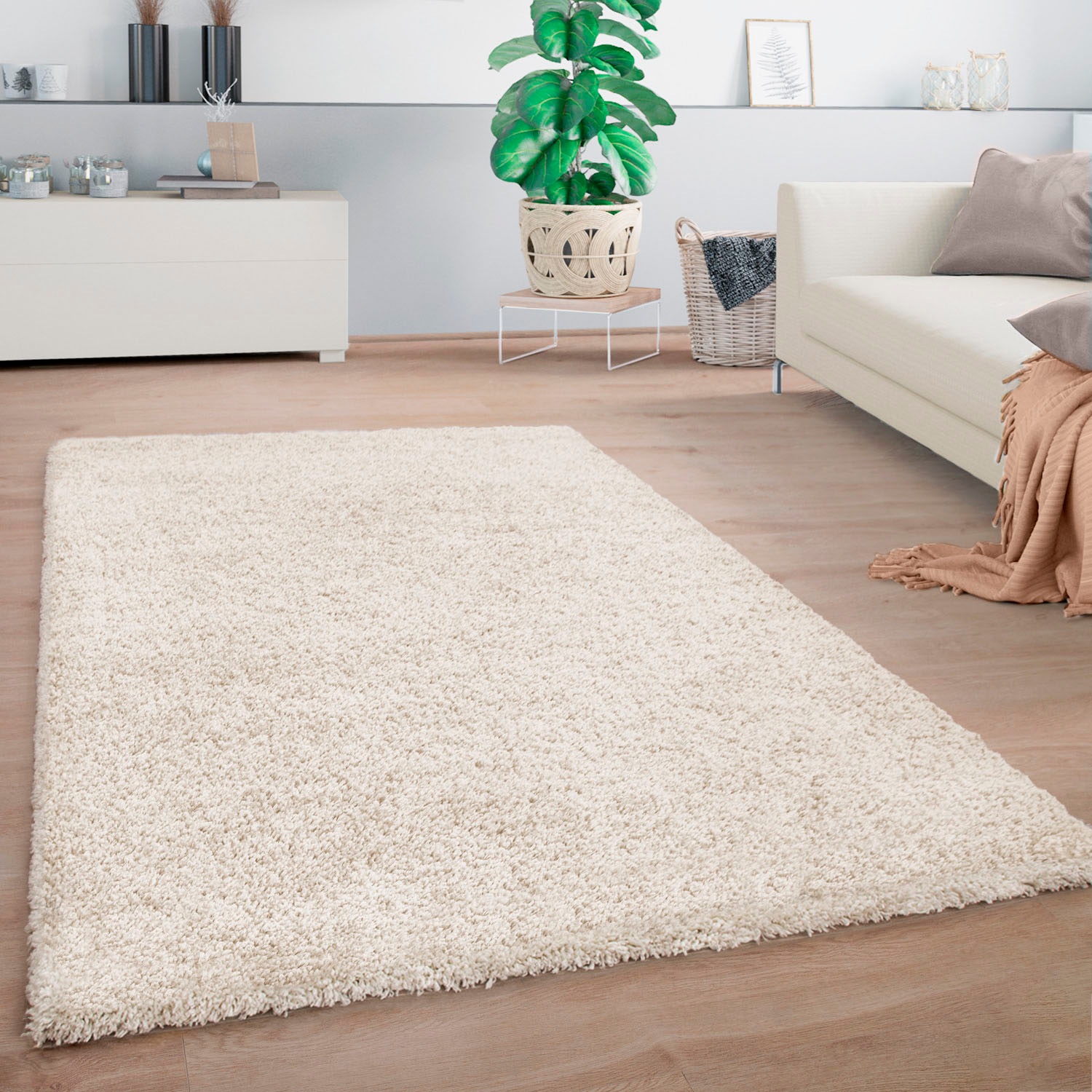 2. Bild von Paco Home Hochflor-Teppich »Arezzo 680«, rechteckig, Uni Farben, sehr weicher Flor, ideal im Wohnzimmer & Schlafzimmer