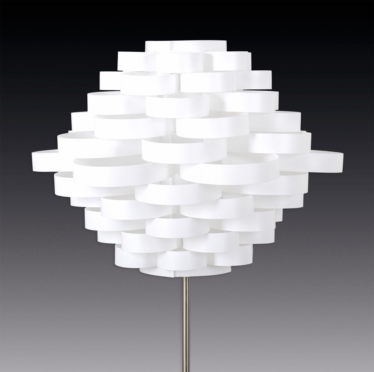 näve Stehlampe »White Line«, 1 flammig, Leuchtmittel E27 | ohne Leuchtmittel, E27 max. 40W, weiß/nickel, Kunststoff/Metall, h: 150cm, d: 55cm