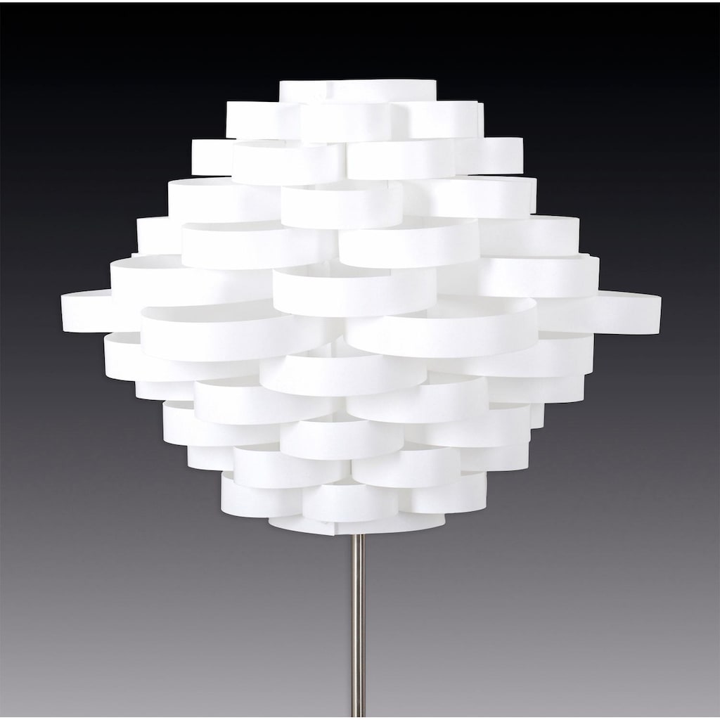 näve Stehlampe »White Line«, 1 flammig-flammig, E27 max. 40W, weiß/nickel, Kunststoff/Metall, h: 150cm, d: 55cm