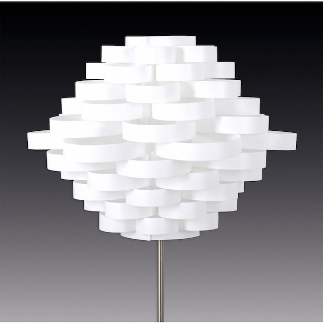 näve Stehlampe »White Line«, 1 flammig-flammig, E27 max. 40W, weiß/nickel,  Kunststoff/Metall, h: 150cm, d: 55cm online kaufen