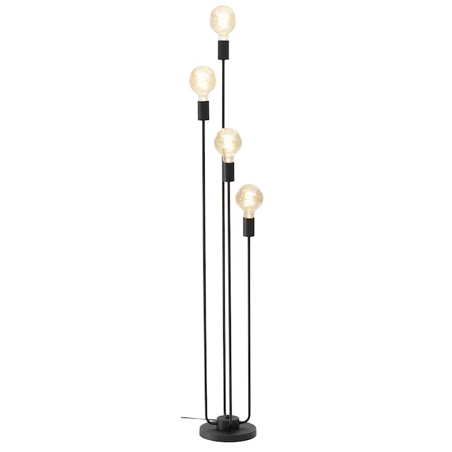 Leonique Stehlampe »Jarla«, 4 flammig-flammig, Stehleuchte mit  goldfarbenen/schwarzen Fassungen, Höhe 137 cm online kaufen