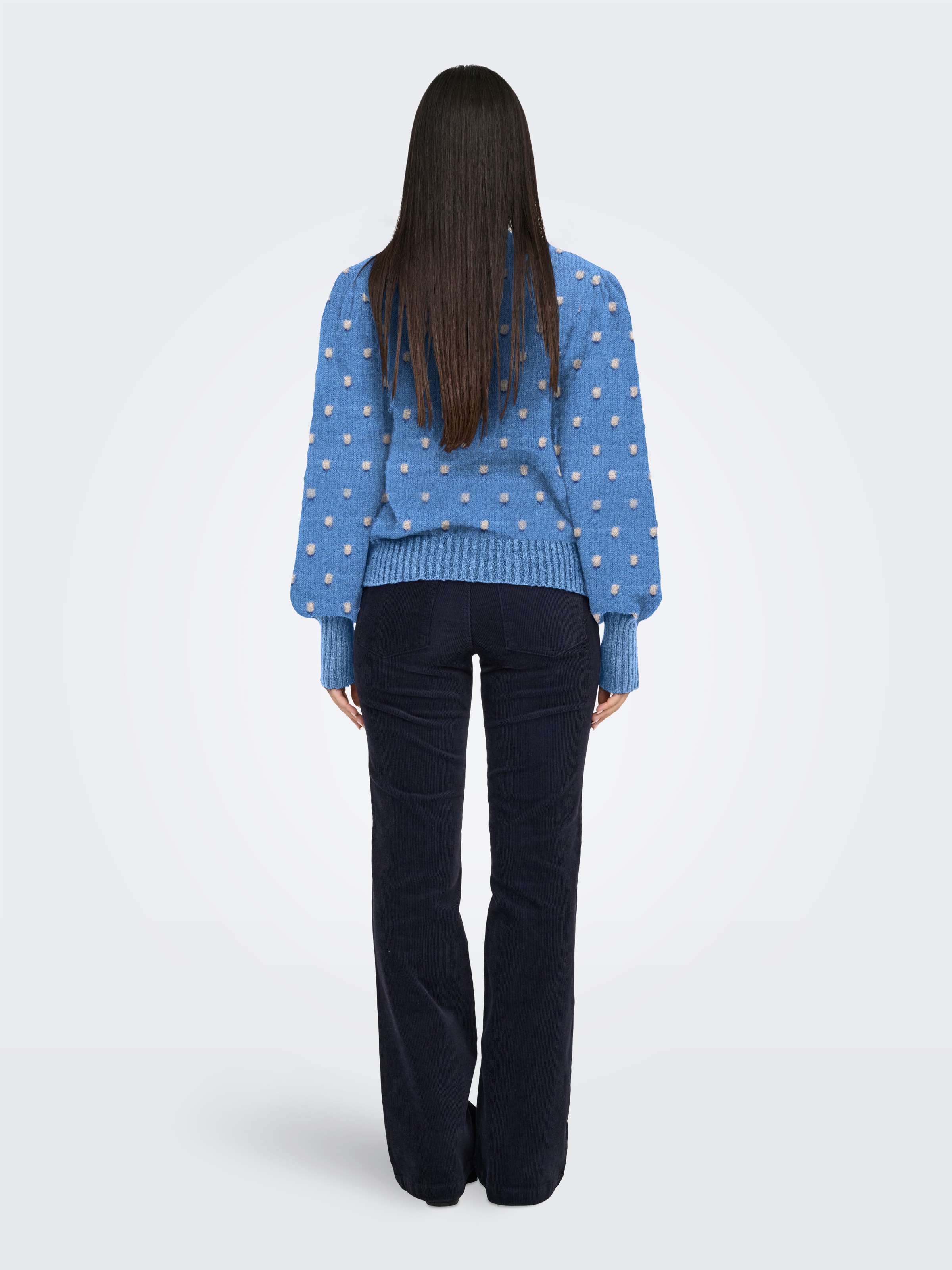 JDY Rundhalspullover »JDYSIGRID LIFE L/S ON PUFF PULL KNT NOOS«, in gepunkteter Optik