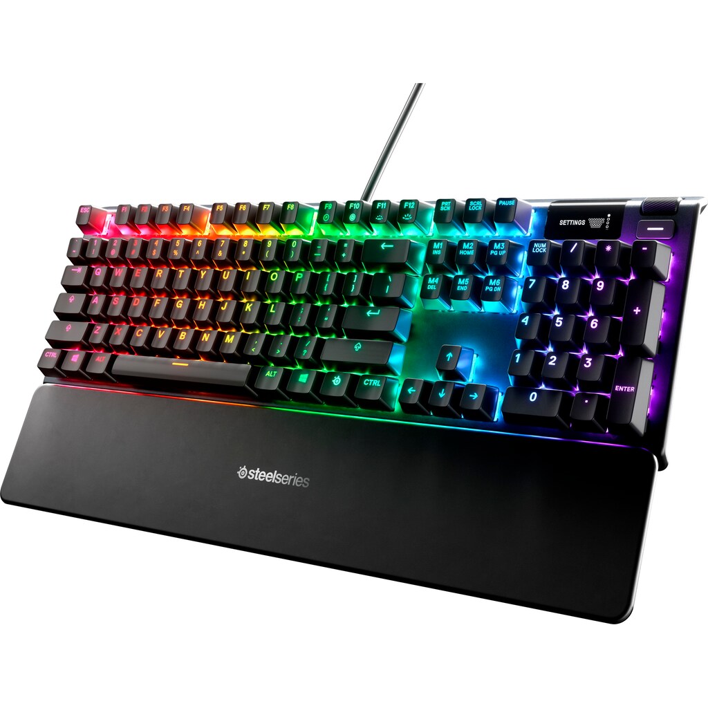 SteelSeries Gaming-Tastatur »Apex 5«, (Handgelenkauflage-Antirutsch-Füße-ausklappbare Füße-Smart-Display-Makrotasten)