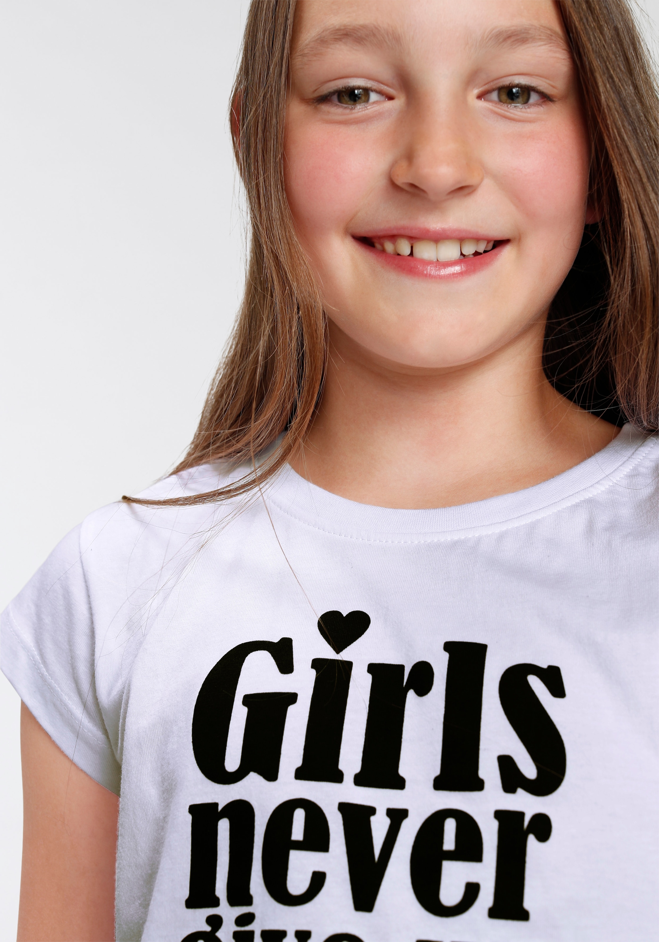 KIDSWORLD T-Shirt nerver up«, kurze give »Girls im Form %Sale modische jetzt