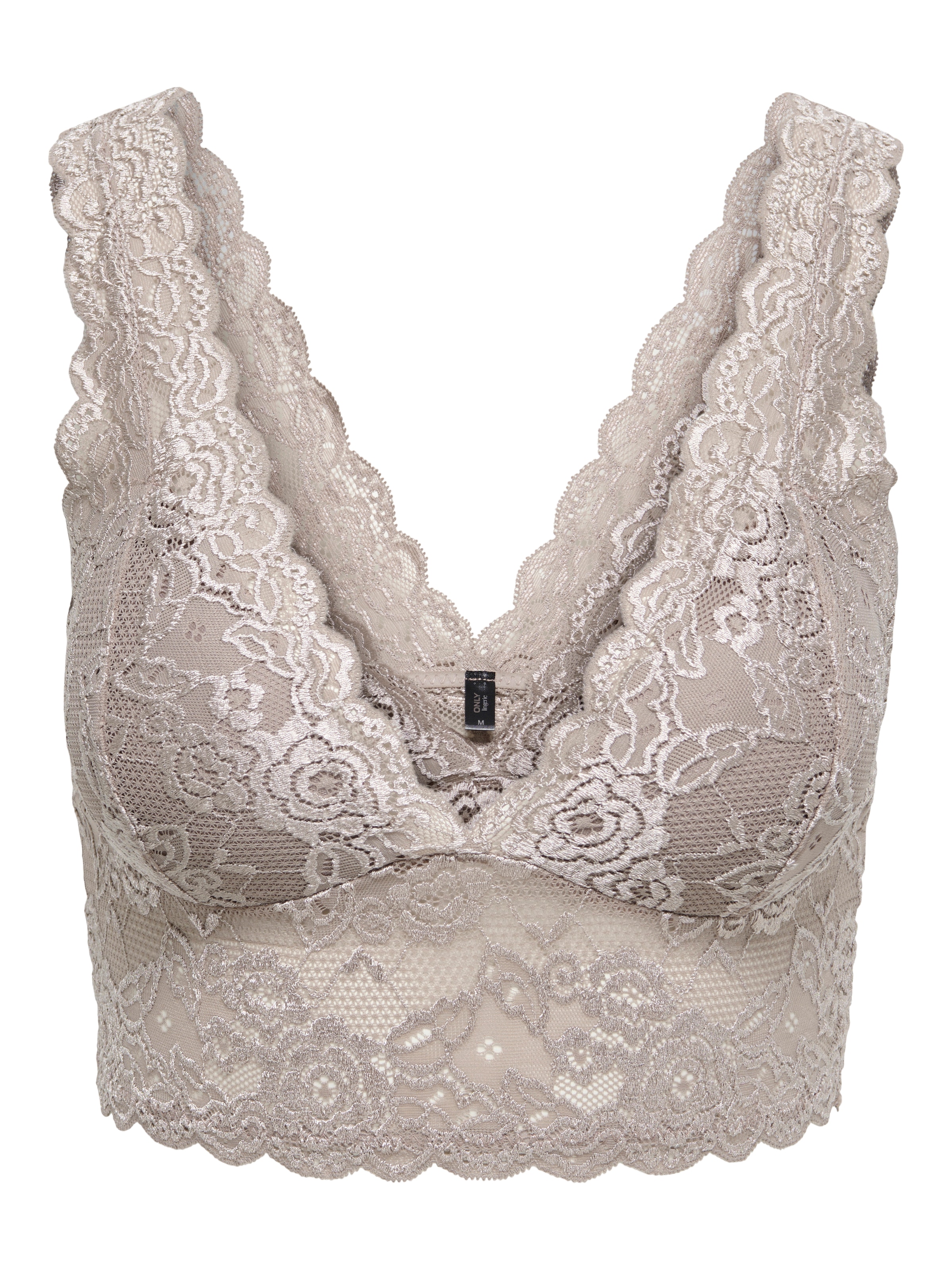 ONLY Spitzentop »ONLCHLOE – Spitzen-Bra mit gepolsterten Cups und Stretch« regular fit, feminin, Spitze, Kunstfaser, V-Ausschnitt