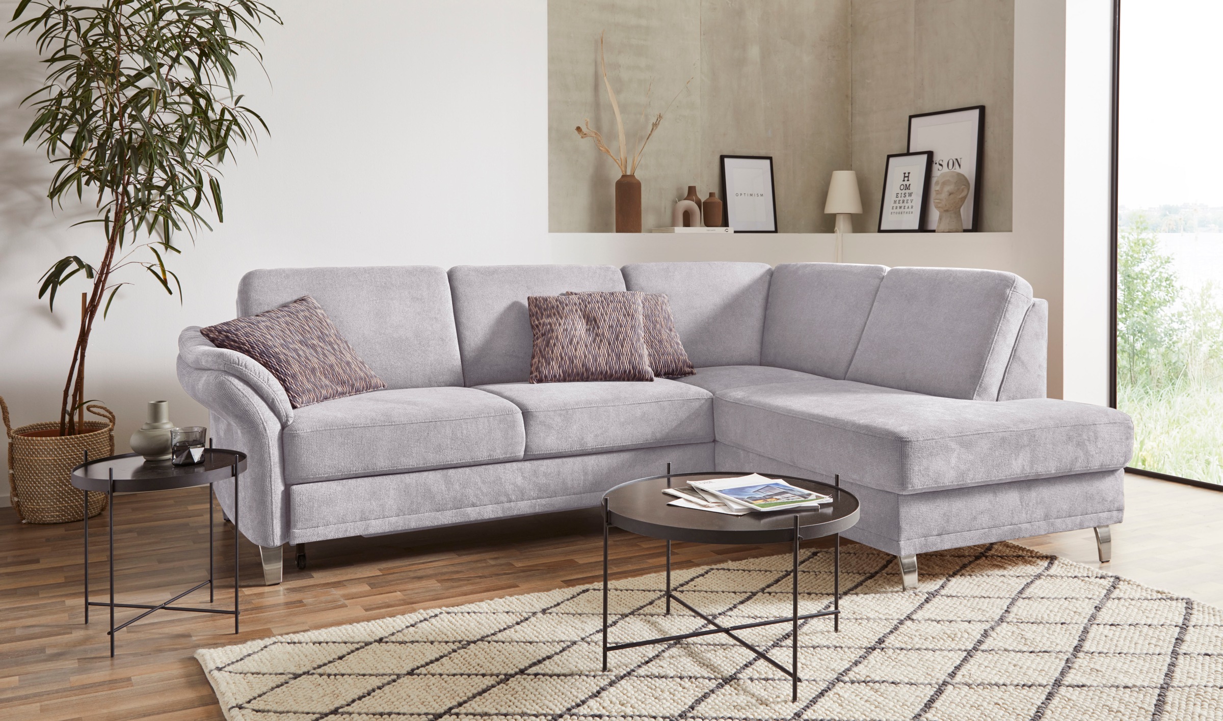 sit&more Ecksofa »Clio L-Form«, wahlweise mit Bettfunktion und Bettkasten, günstig online kaufen