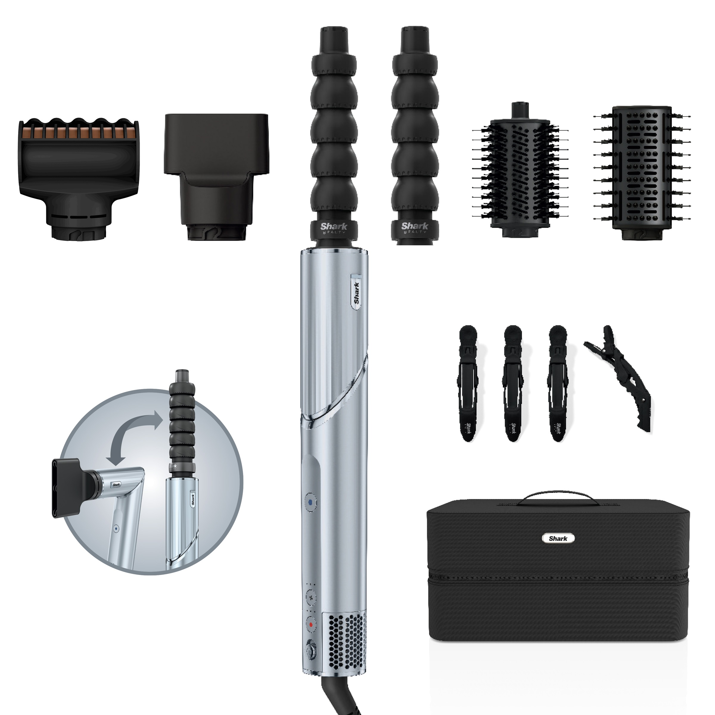 Shark Multihaarstyler »Shark FlexStyle Haarstyler und -trockner Glacial
Blue [HD476WHEU]« 6 Aufsätze Perfekt für jeden Haartyp