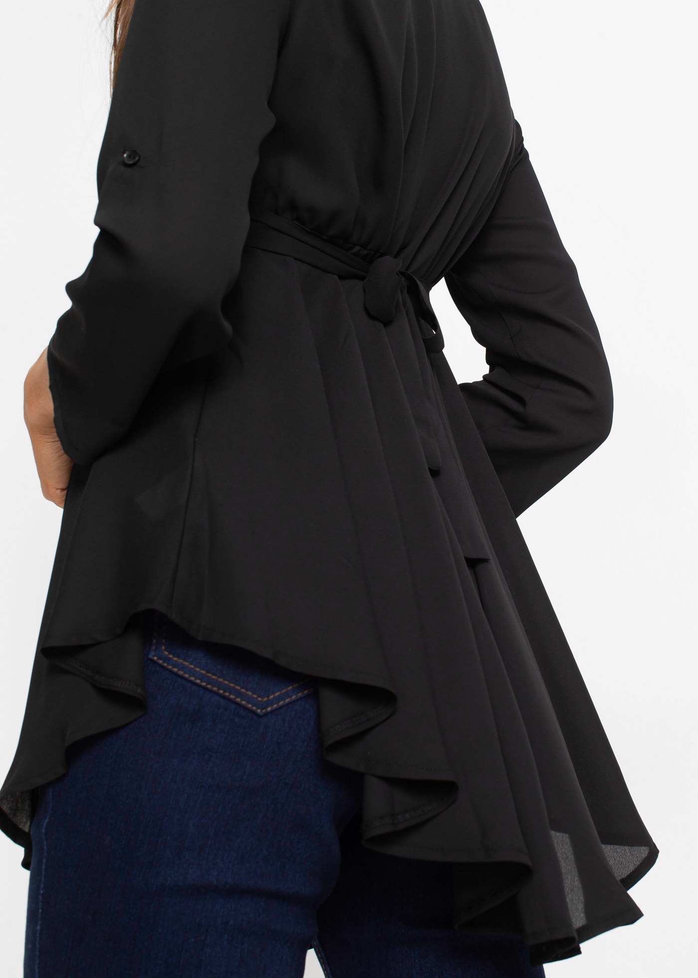 bonprix Longbluse »Longbluse« ausgestellte Passform, mit Hemdblusenkragen, unifarben