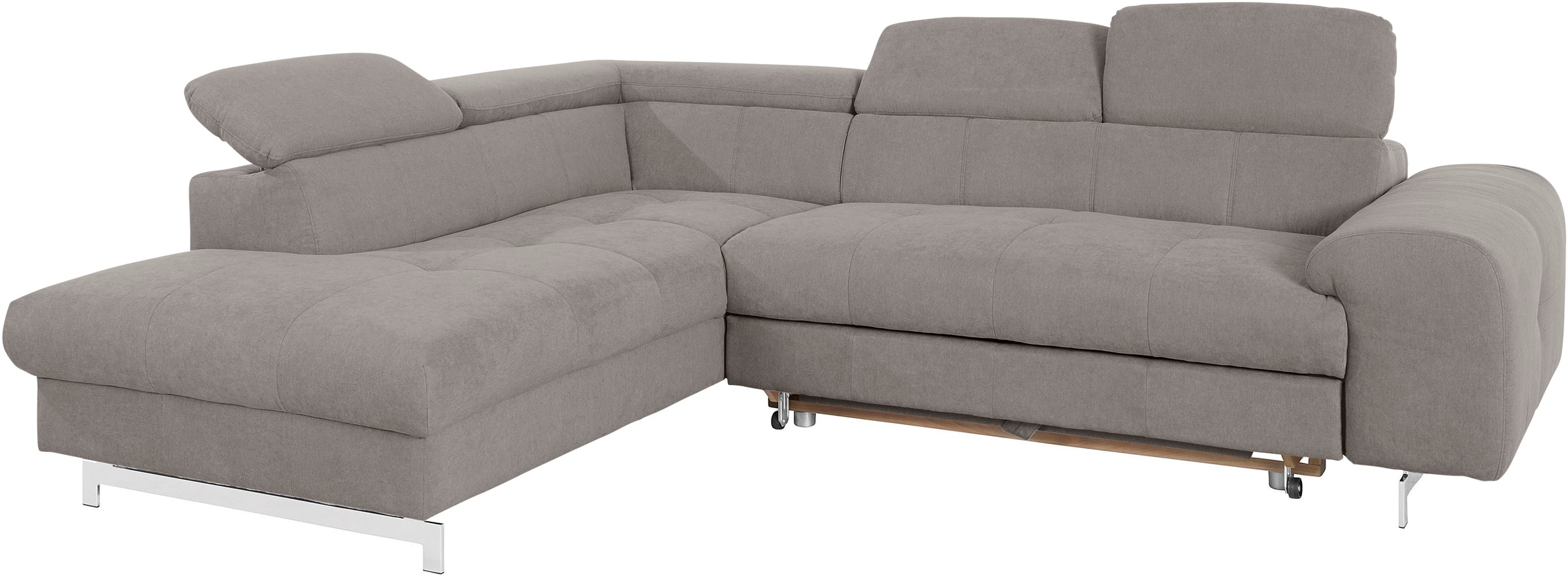 COTTA Ecksofa »Chef L-Form«, mit Kopfteilverstellung, edle Metallkufen, wahlweise mit Bettfunktion
