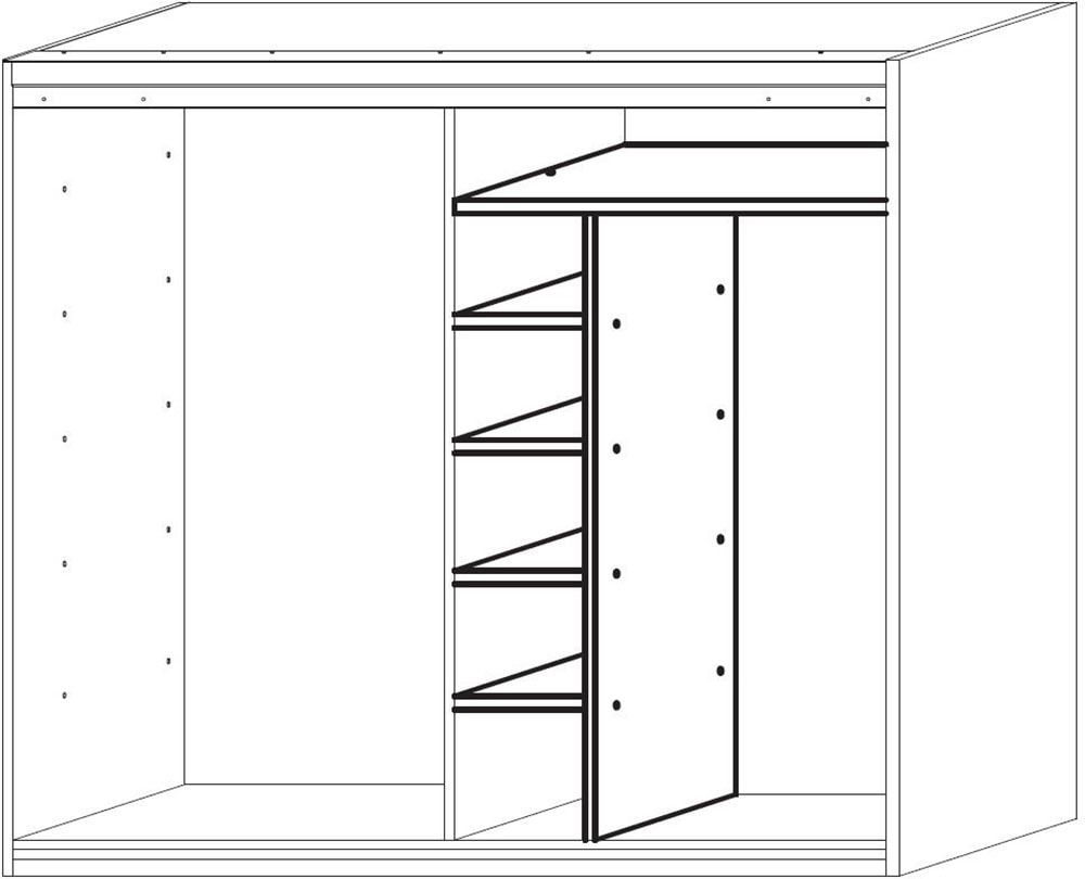 INOSIGN Inneneinteilung »Malmo Weiß, Zubehör Schwebetürenschrank, Breite 45 cm, Höhe 193 cm,«, mit 4 Einlegeböden B=43cm u. 1 Kleiderstange B=90cm